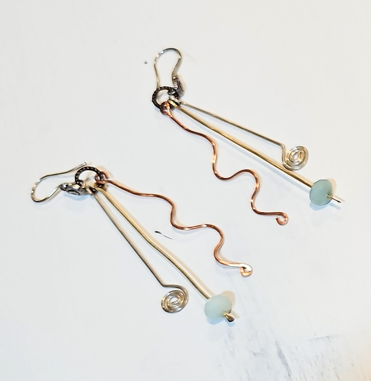 Hand Forged Wirework Earrings using various metals