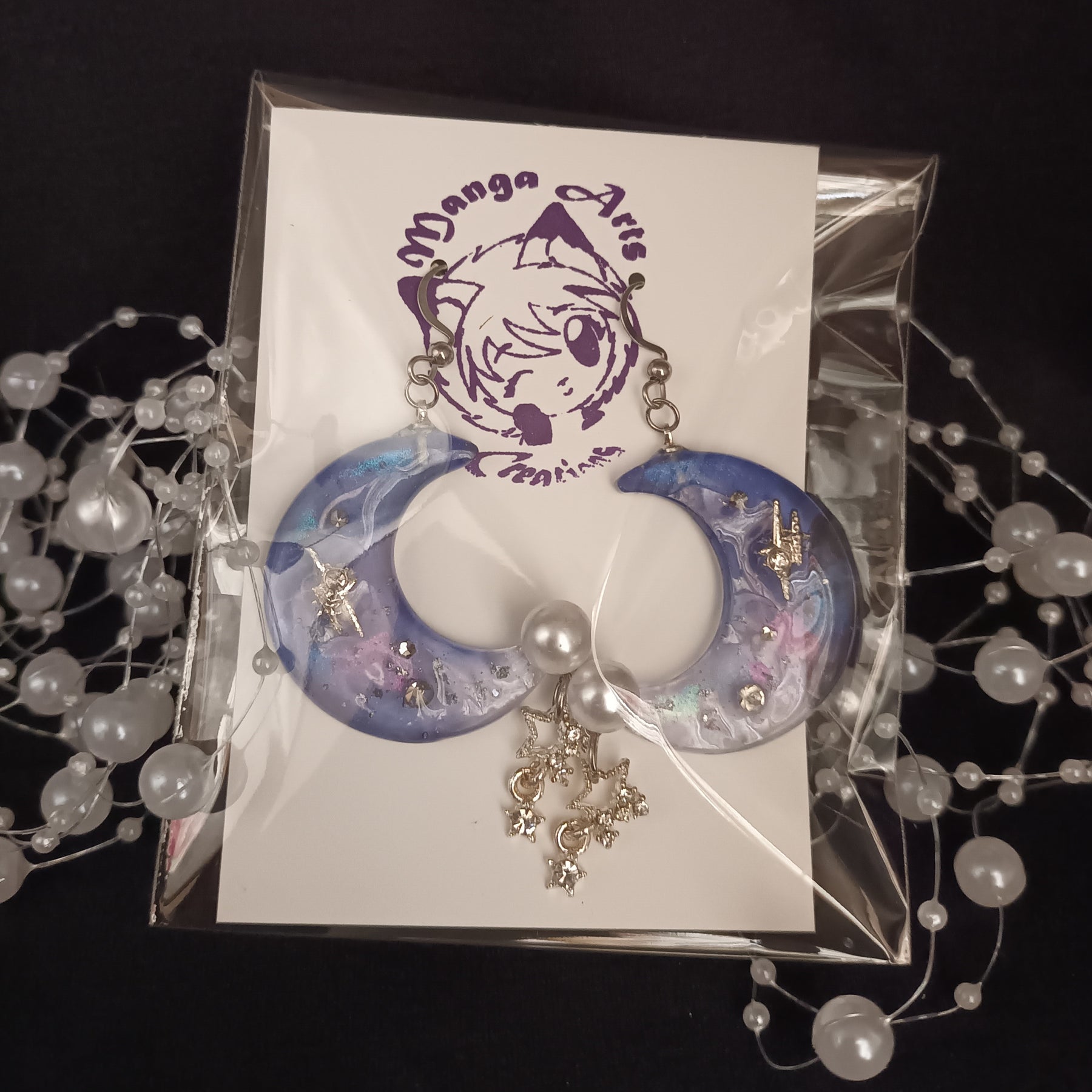 Cosmic Cresent Moon Earrings