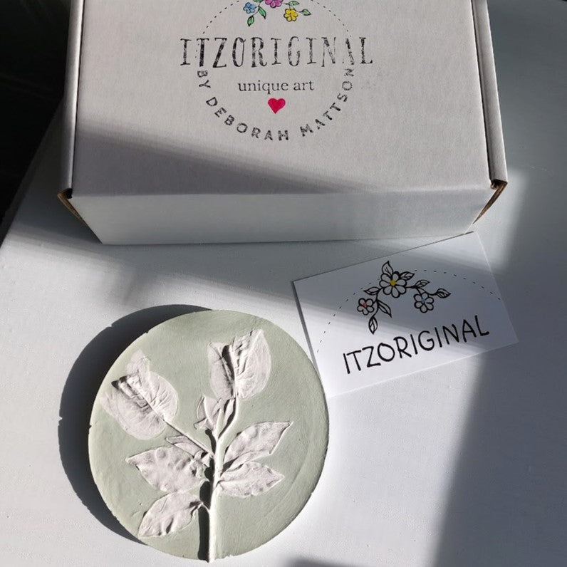 Hand-pressed bougainvillea Wall Art | Floral Bas-Relief Plaster Plaque