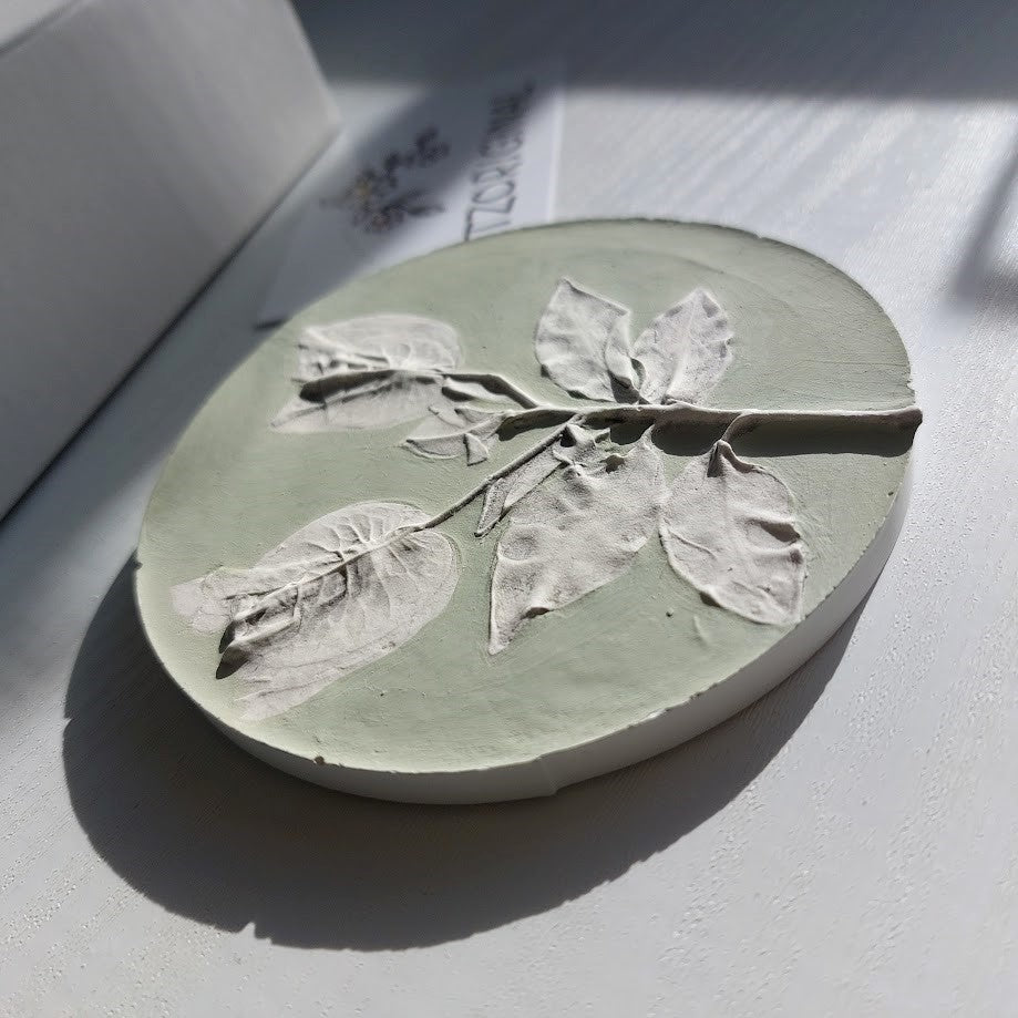 Hand-pressed bougainvillea Wall Art | Floral Bas-Relief Plaster Plaque