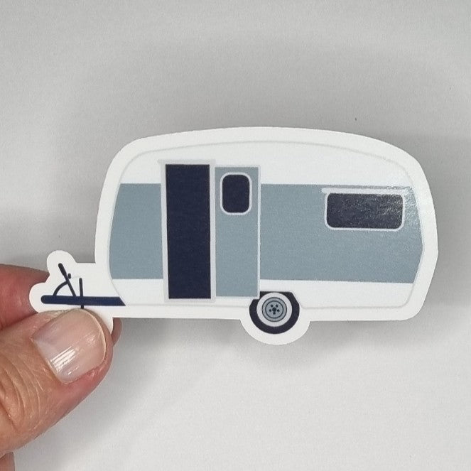Vintage Green Caravan Sticker