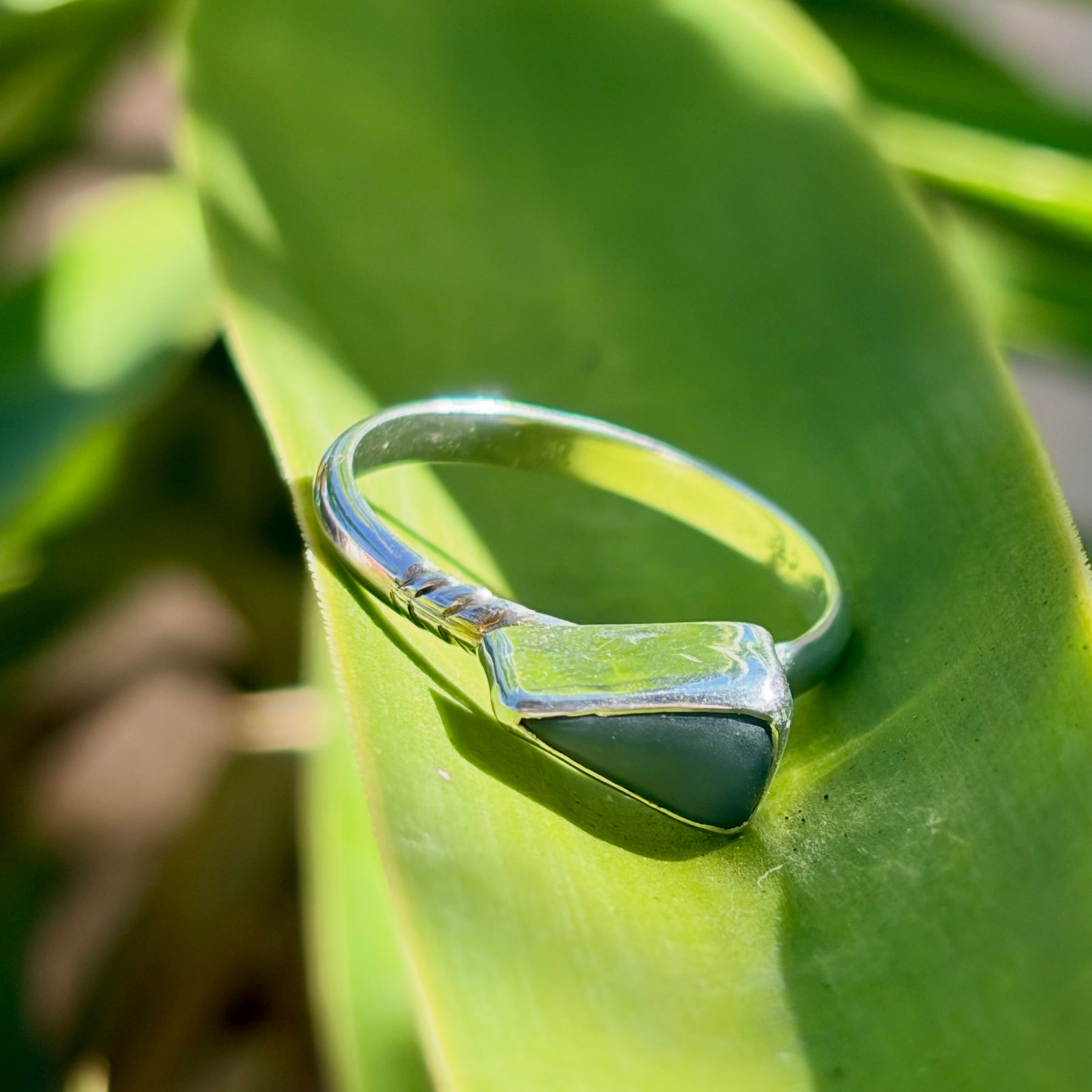 Pounamu Arrow Sterling Silver Ring