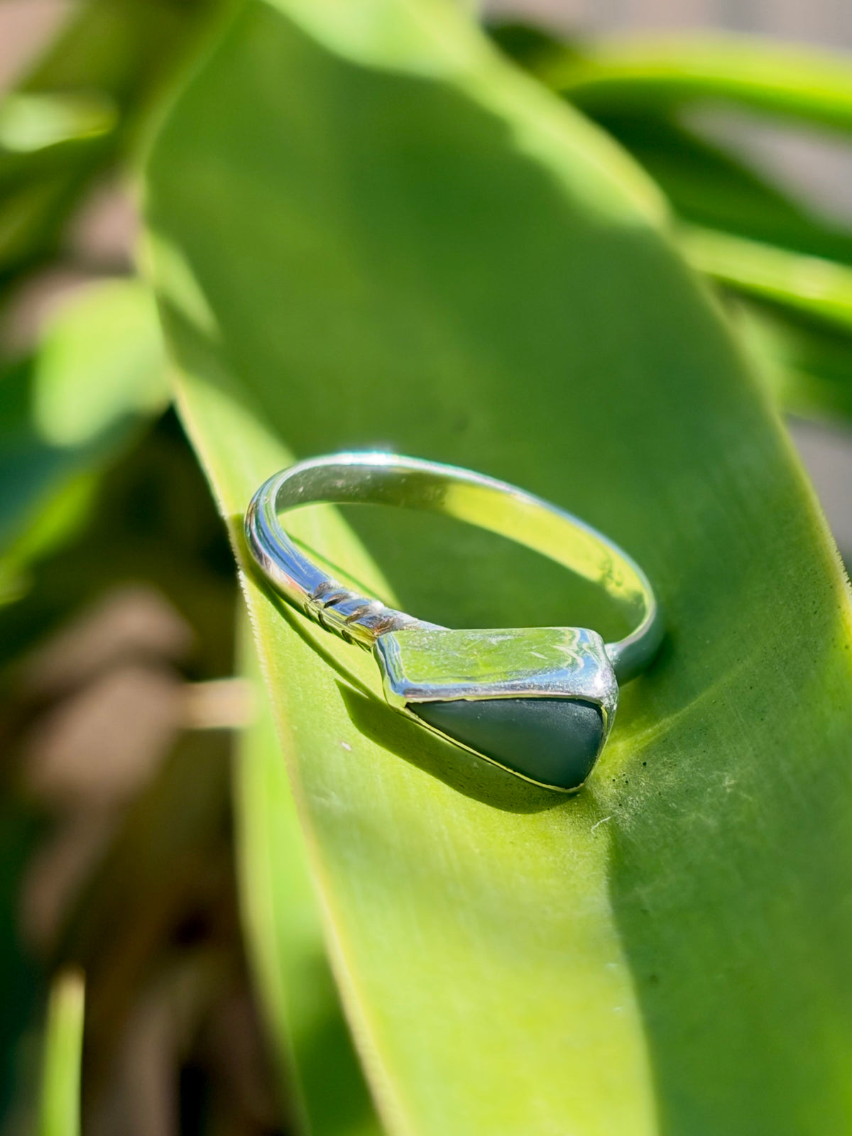 Pounamu Arrow Sterling Silver Ring