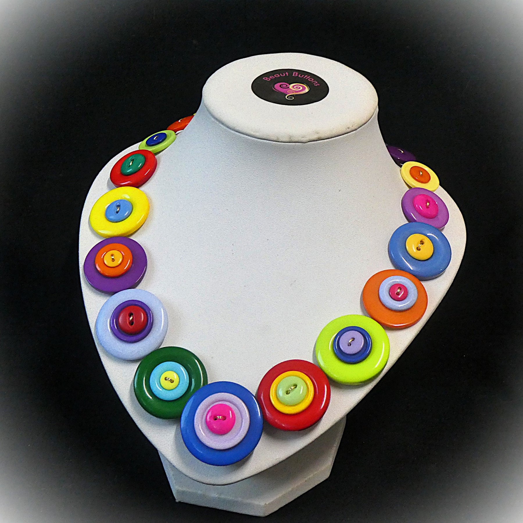 Colourful Button necklace - Bright and Beautiful