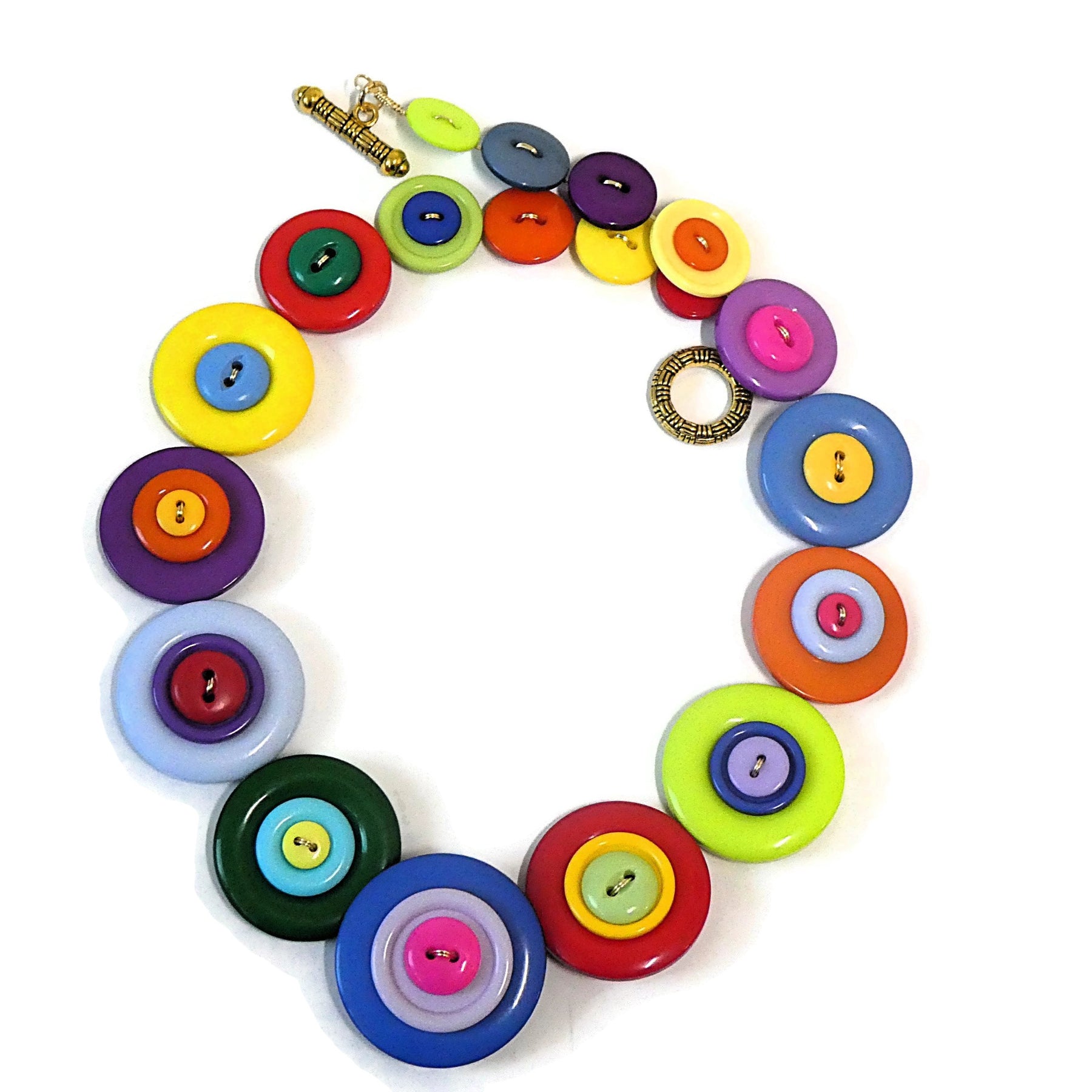 Colourful Button necklace - Bright and Beautiful