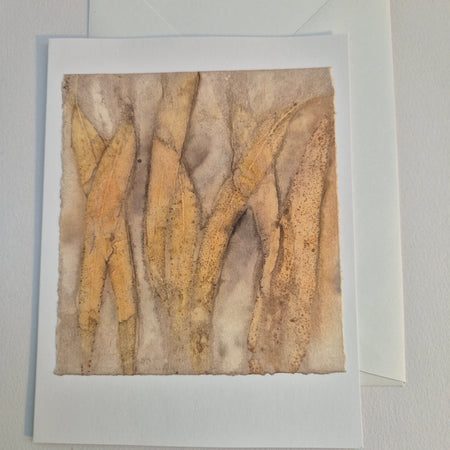 Card original ecoprinted eucalyptus leaves