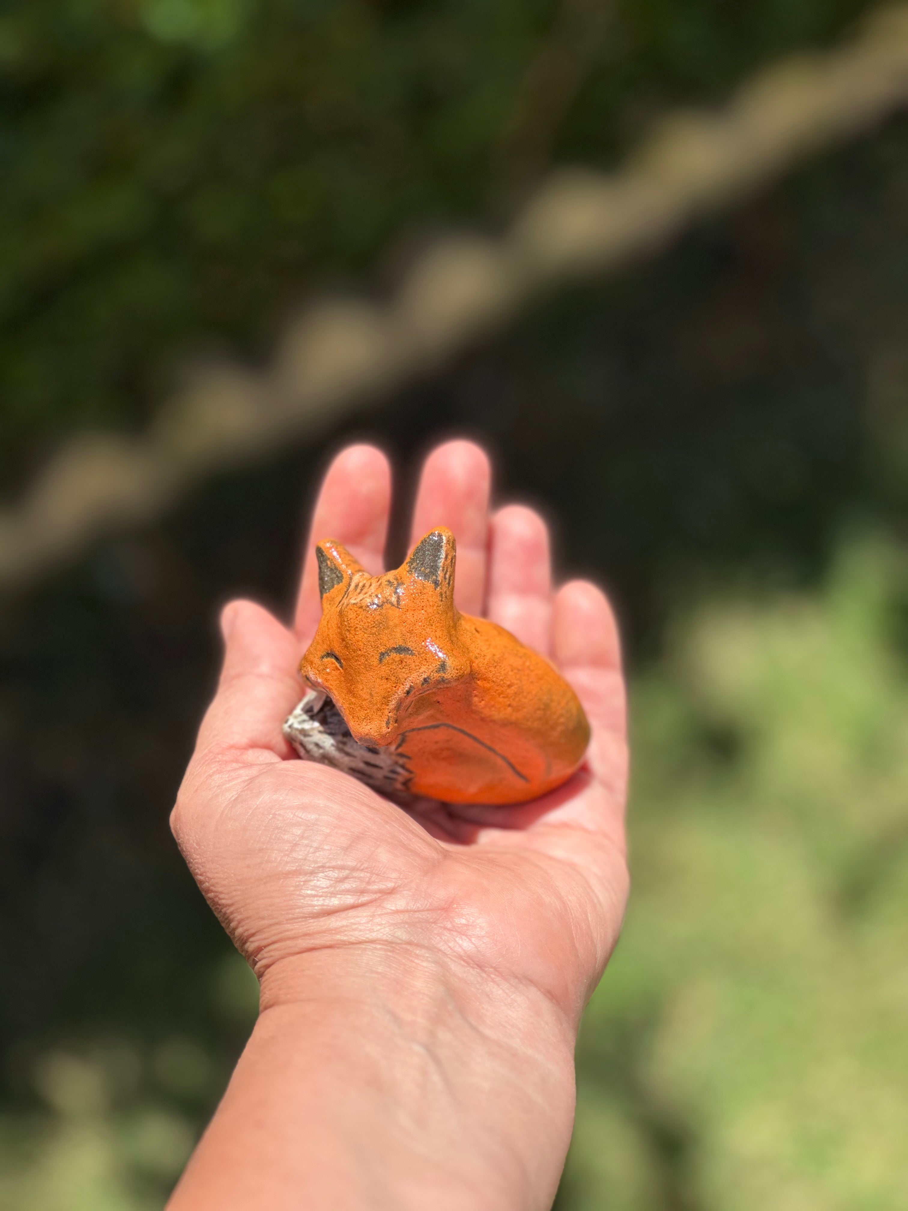 Crimson Clay Sleeping Fox