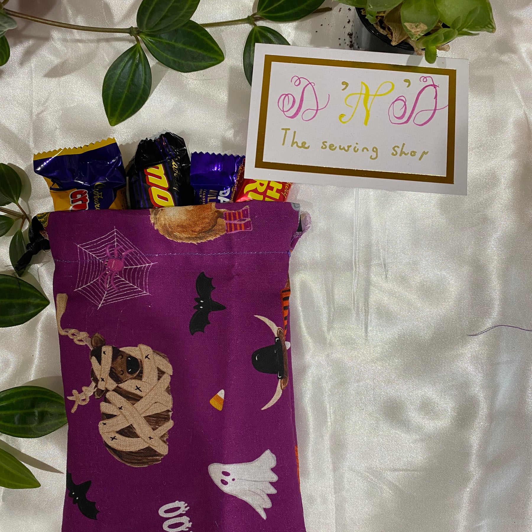 Halloween Goody Bags | Reusable Treat Bags for Kids (Drawstring Closure) | Set of 6