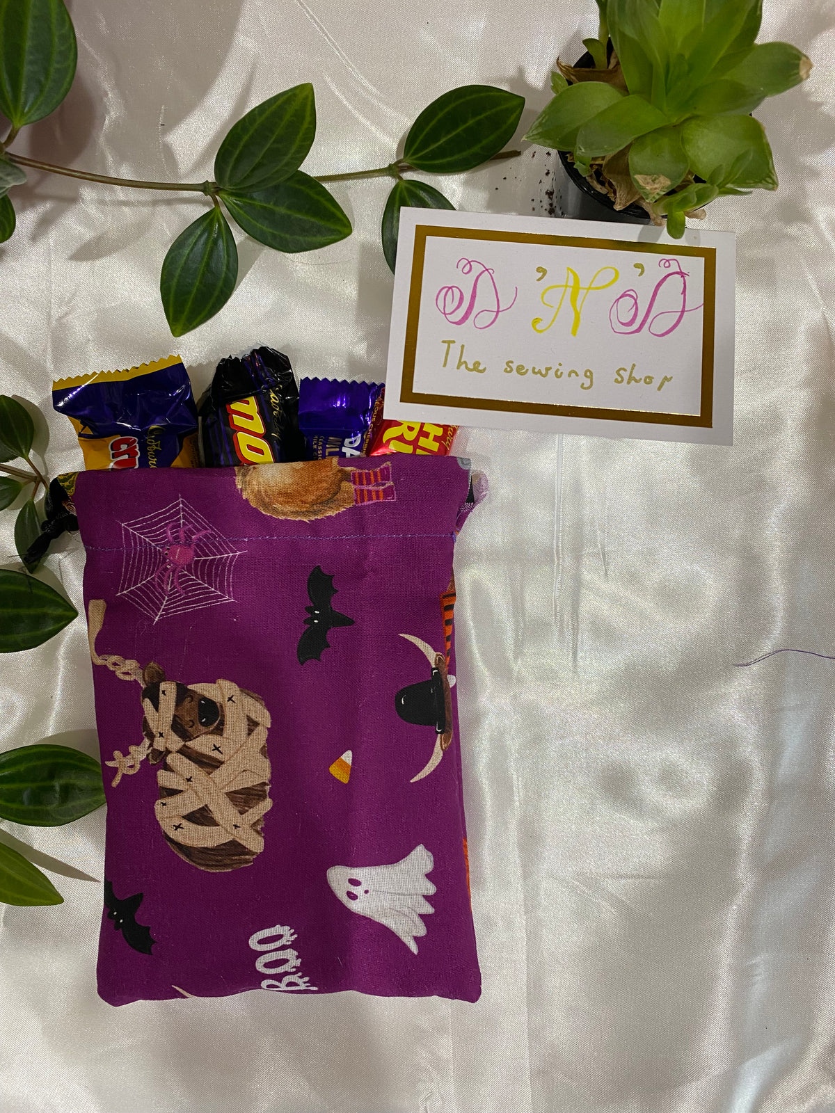 Halloween Goody Bags | Reusable Treat Bags for Kids (Drawstring Closure) | Set of 6