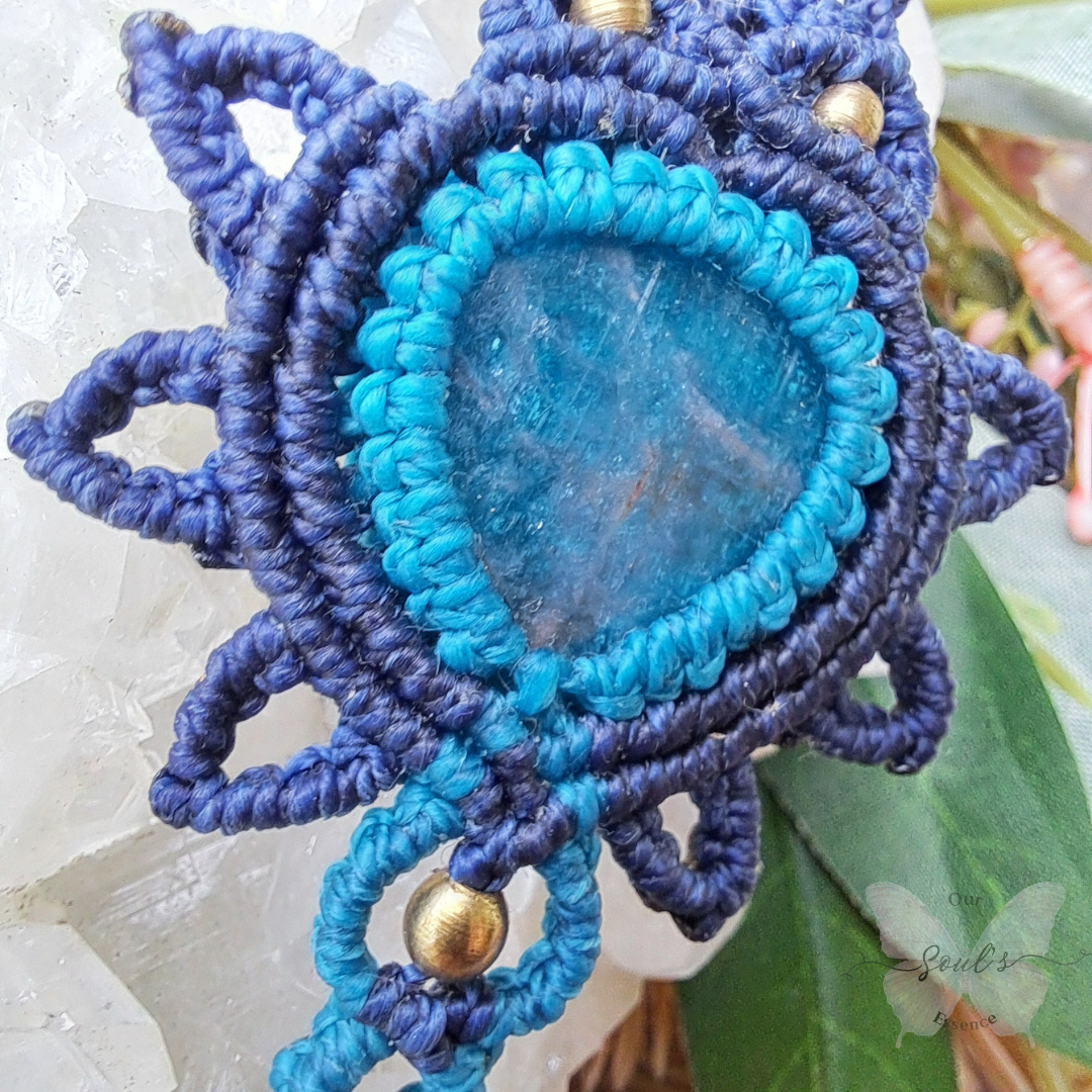 Blue Apatite Micro Macramé Necklace