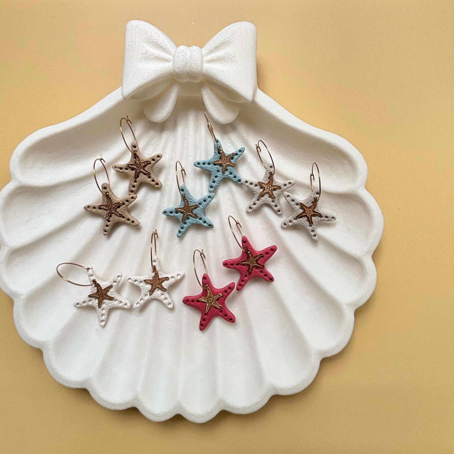 Seaside Stories Starfish | Polymer Clay Dangle Earrings