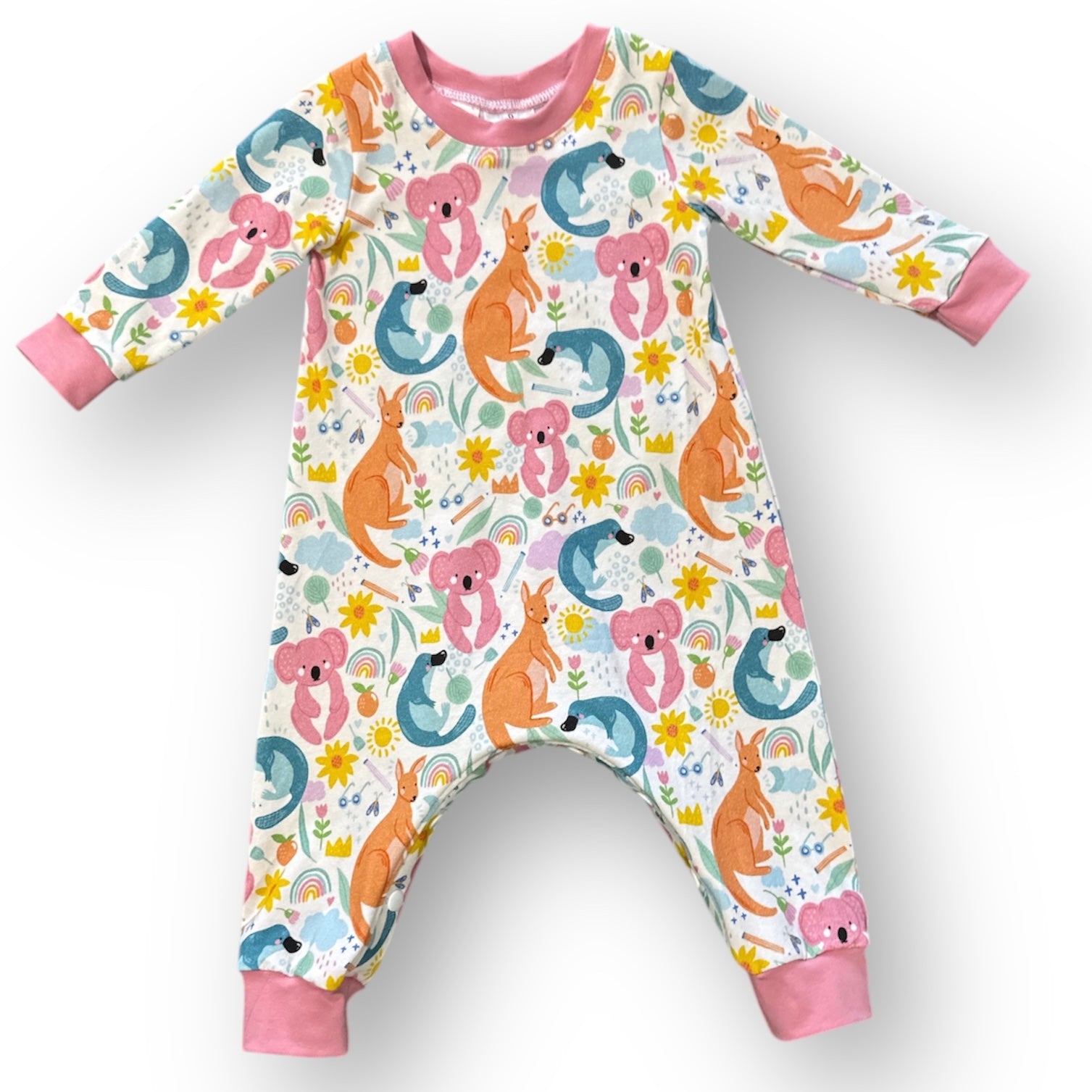 Organic Cotton Knit Long Leg Baby Jumpsuit - Mixed Sizes and Prints