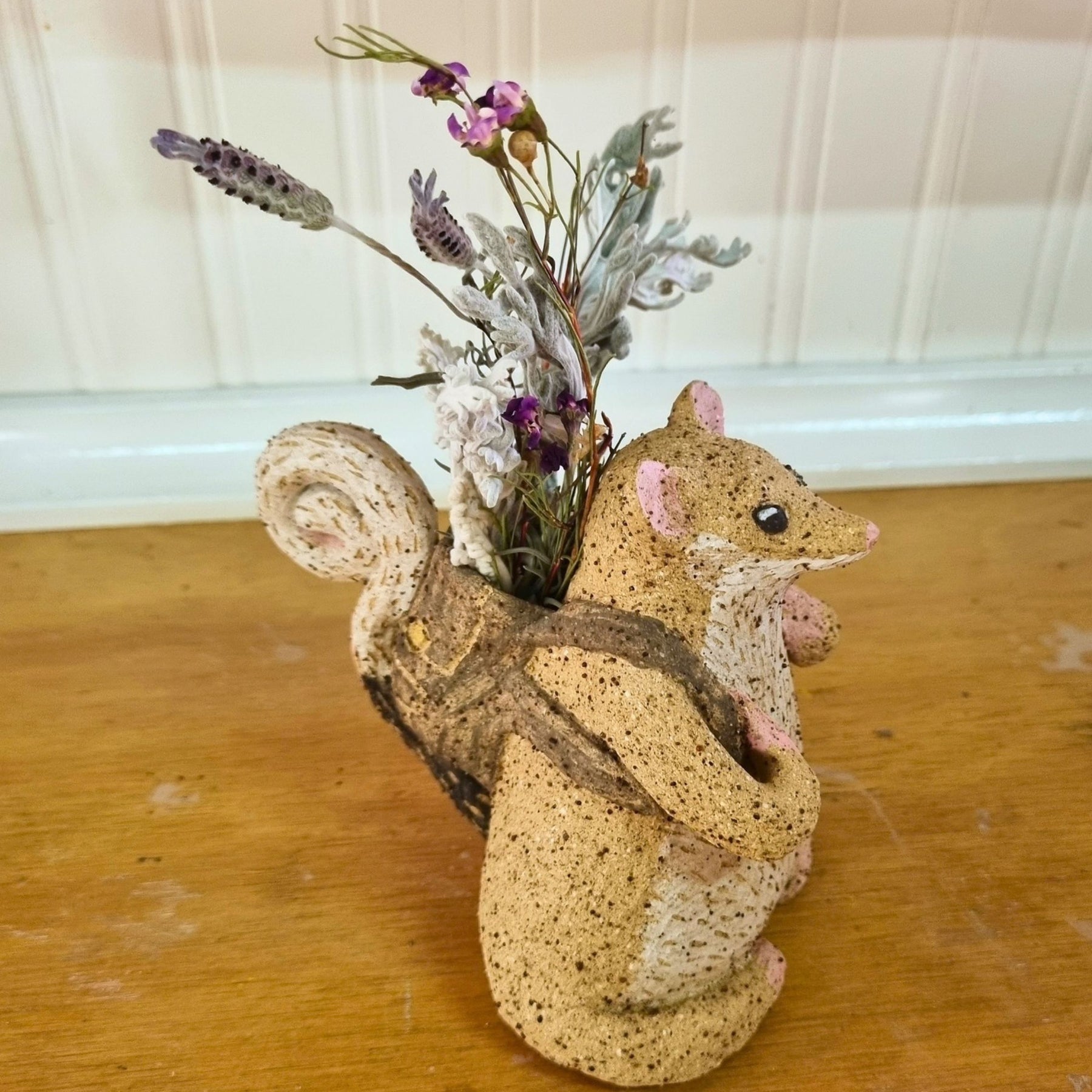 Backpack Buddies Ceramic Animal Vase Dried Flower Ornament