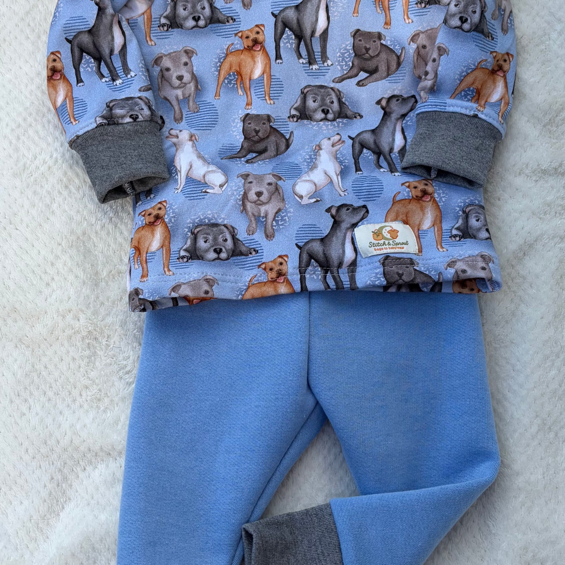 STAFFY DOG PJ’S 3-6 months