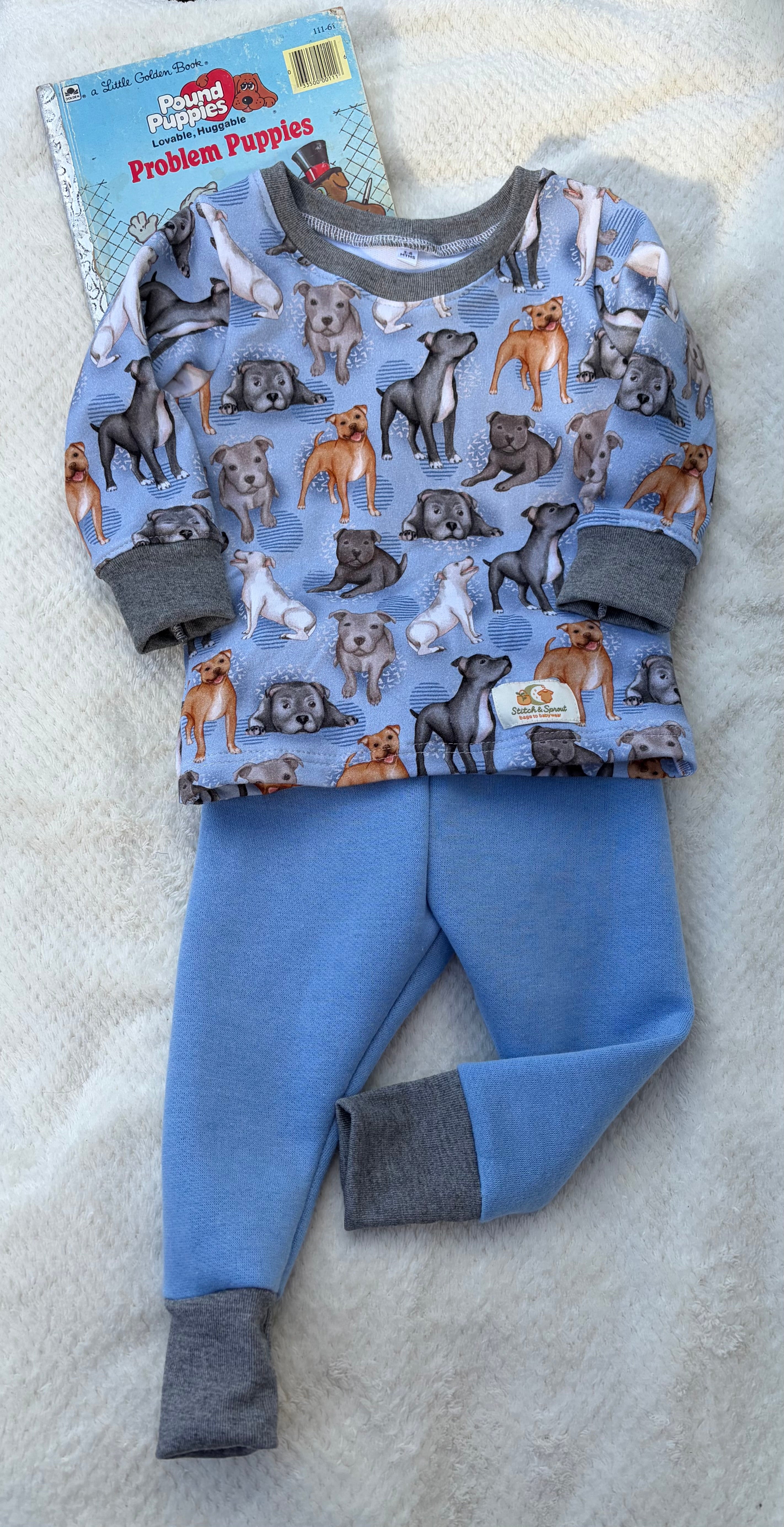 STAFFY DOG PJ’S 3-6 months