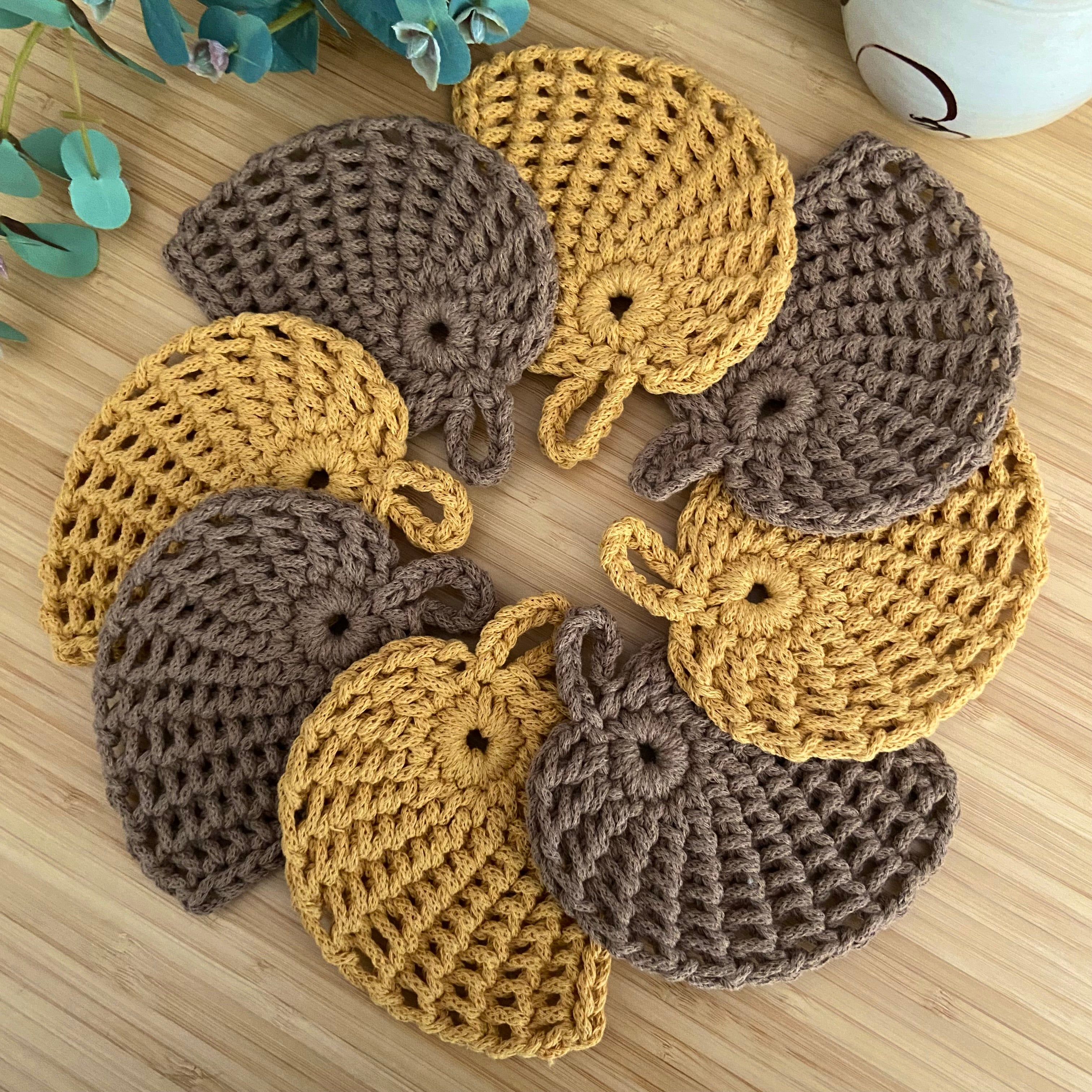 Crochet Leaf Coasters - Set of 4