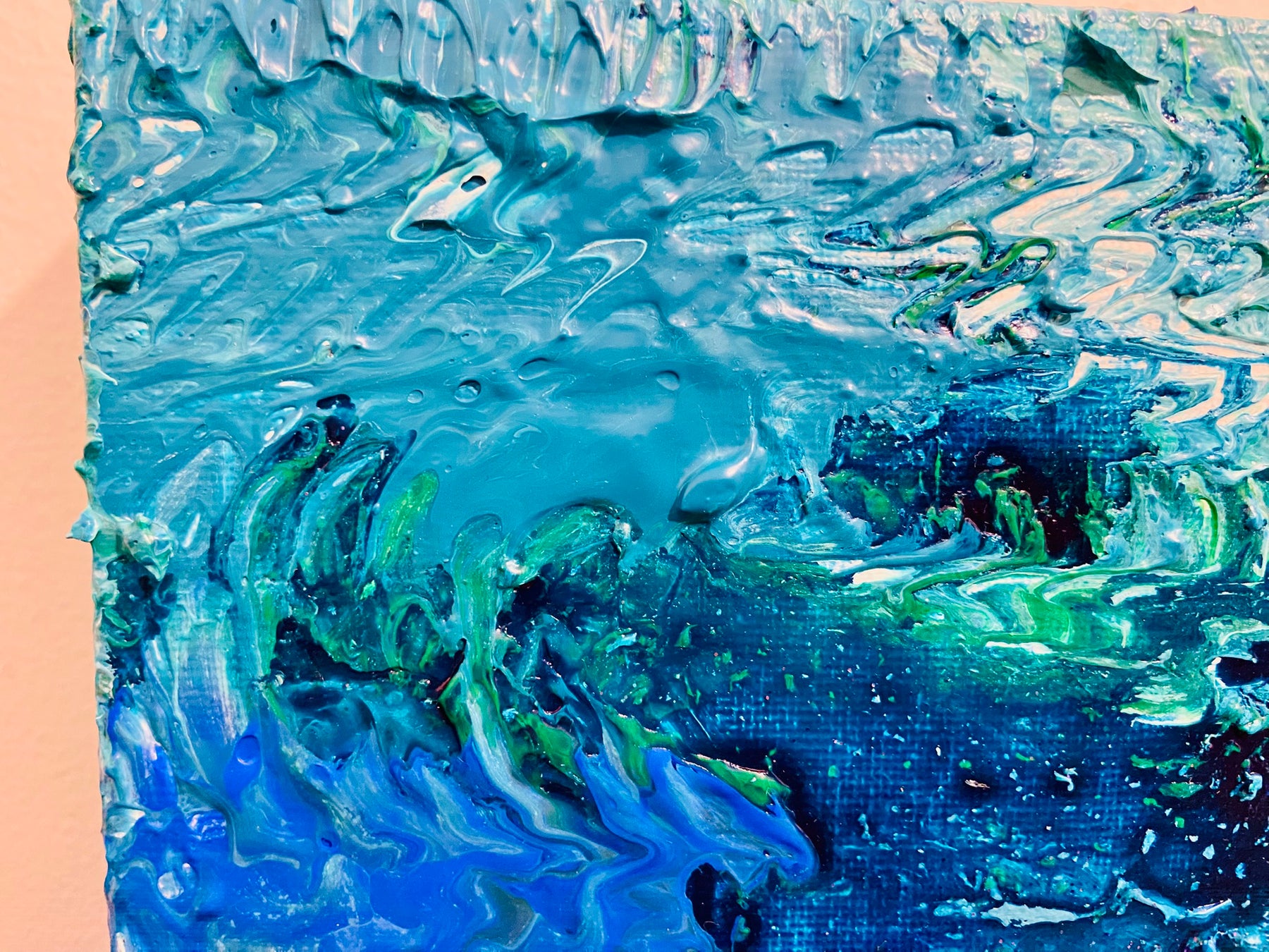 Island Reef ORIGINAL CANVAS PAINTING 25.4x25.4x3.5cm  by Margo Humphries