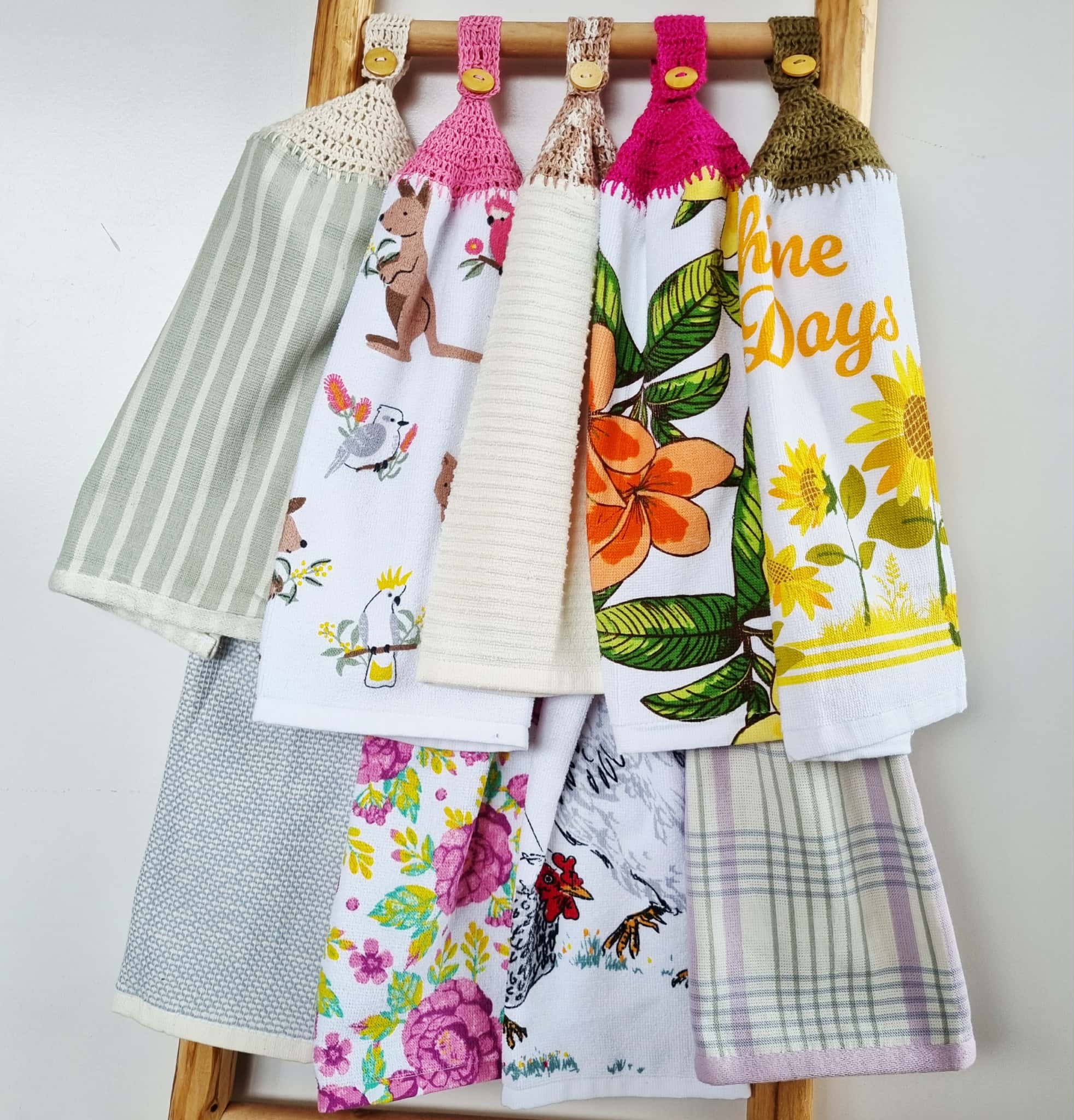 Kitchen Hand Towel | Hanging | Cotton | SINGLE LAYER - 9 Styles - 28-36