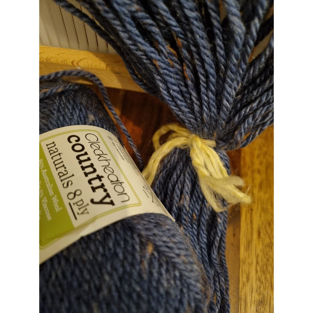 Blue handwoven wool scarf