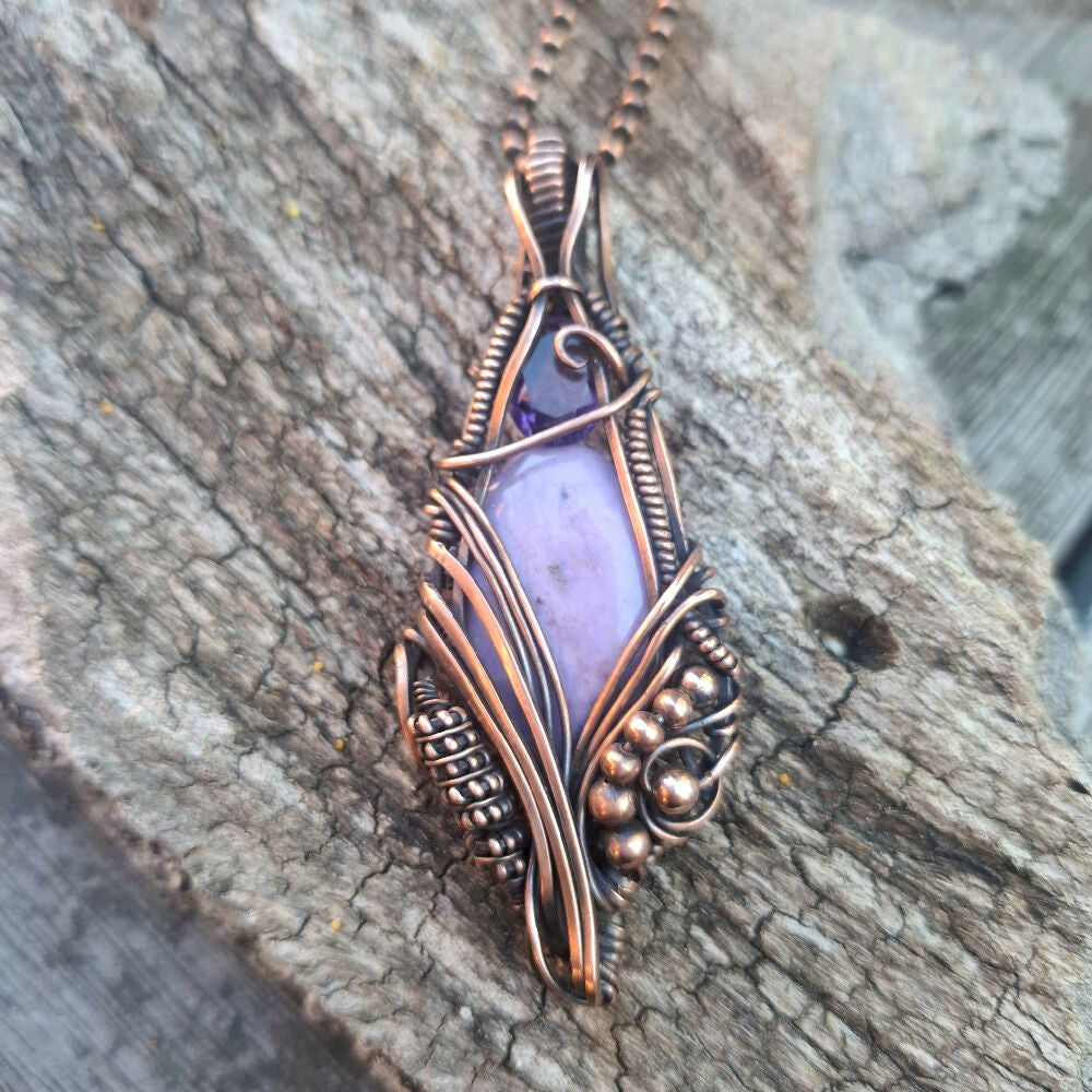 lavender jade amethyst pendant