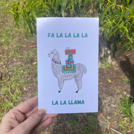 Fa La Llama Blank Greeting Card