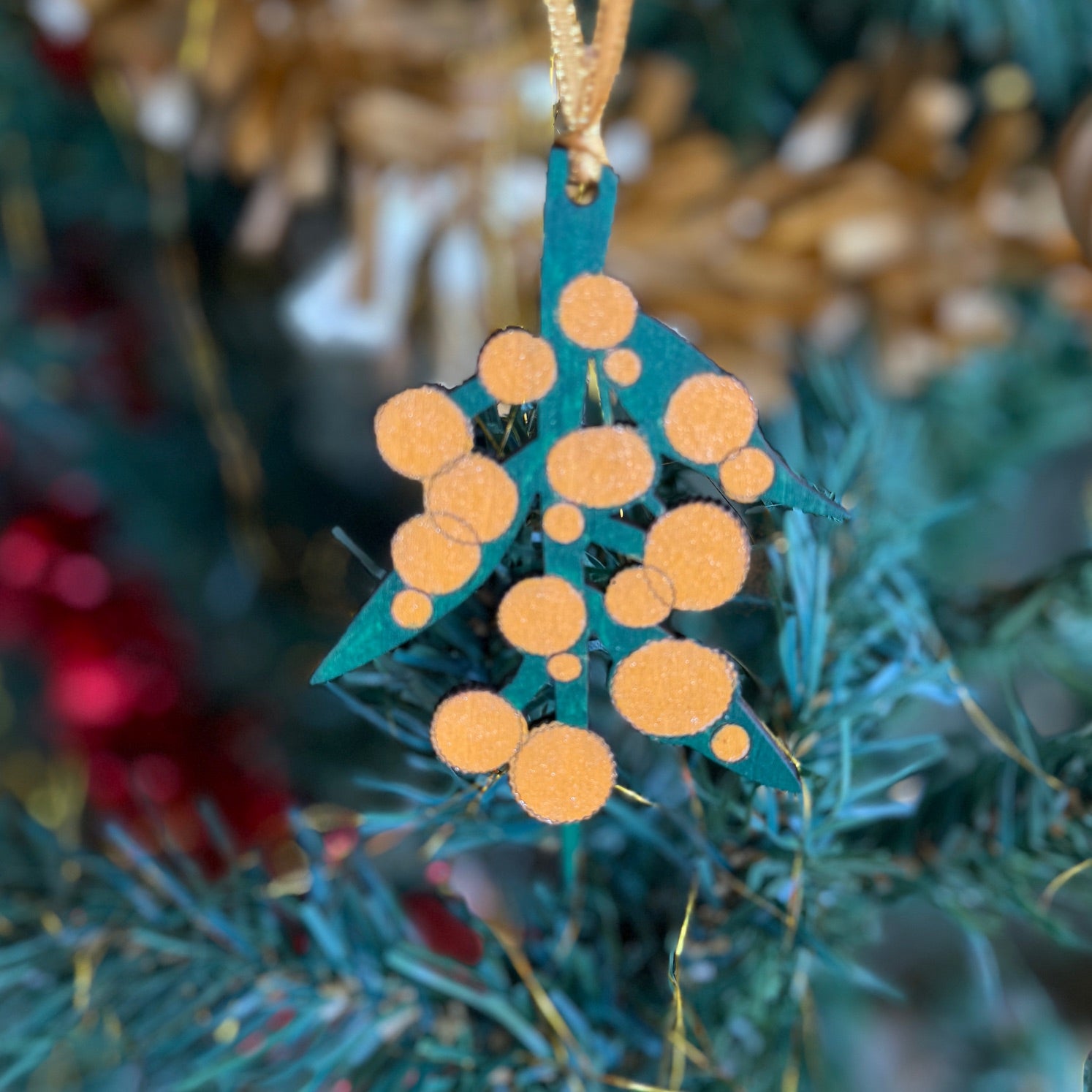 Set of 4 Australian Hand painted Flower Christmas Decorations