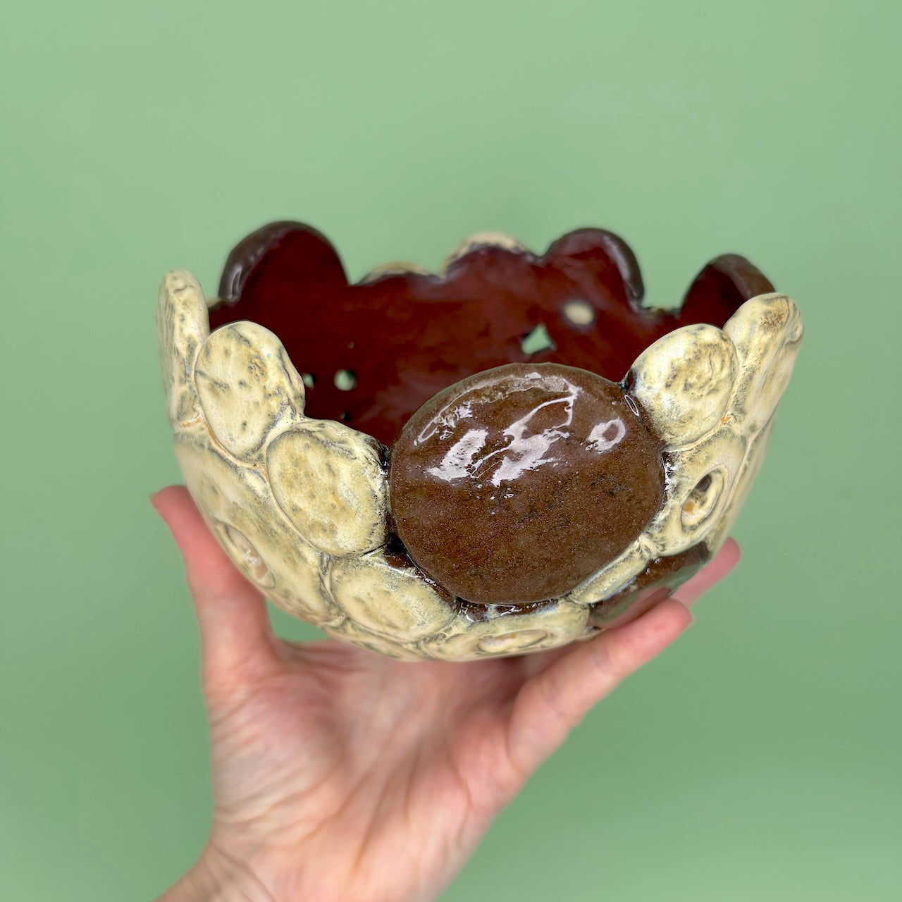 Ceramic dome hanging orchid pot