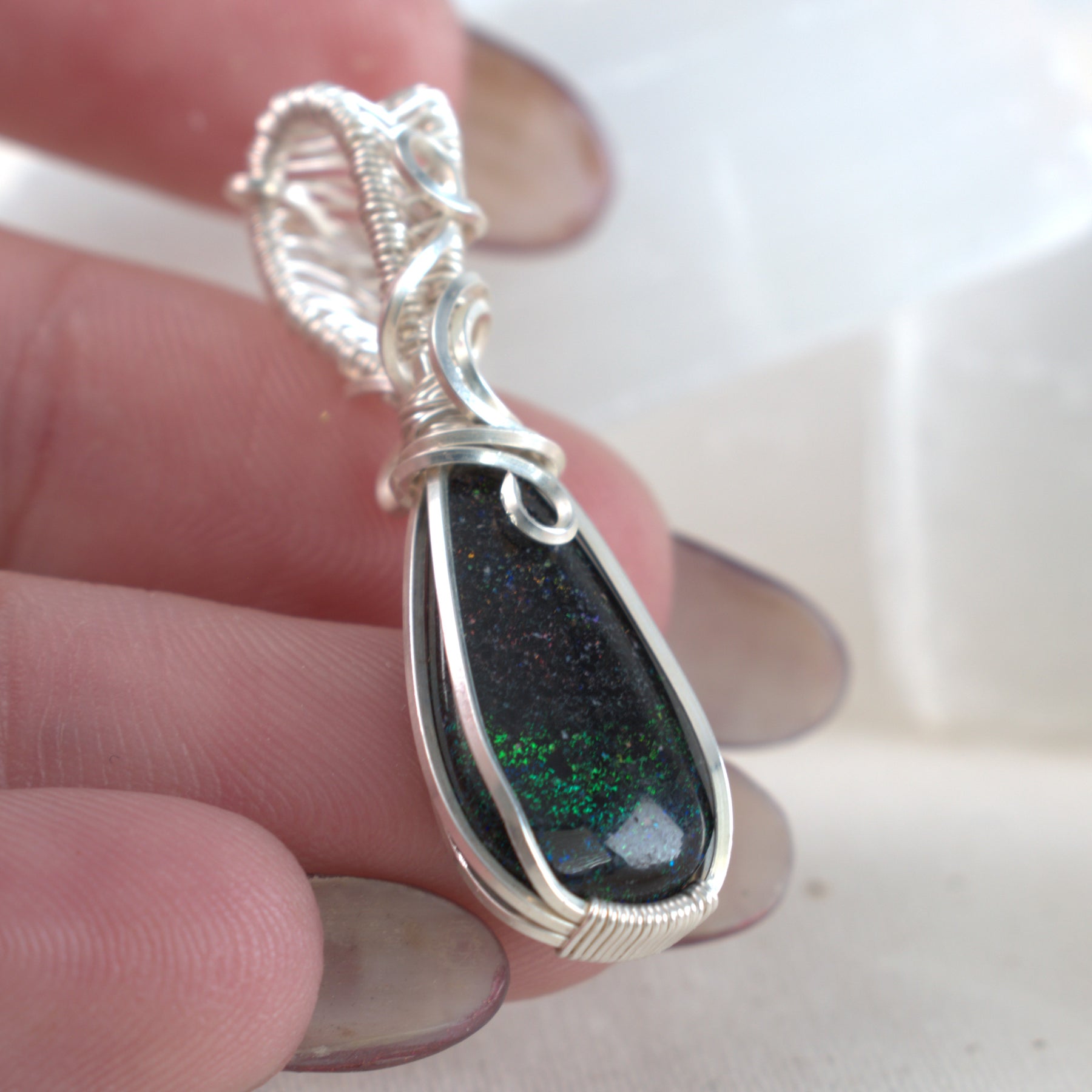 Opal Skies, Australian Fairy Opal Pendant - October Birthstone