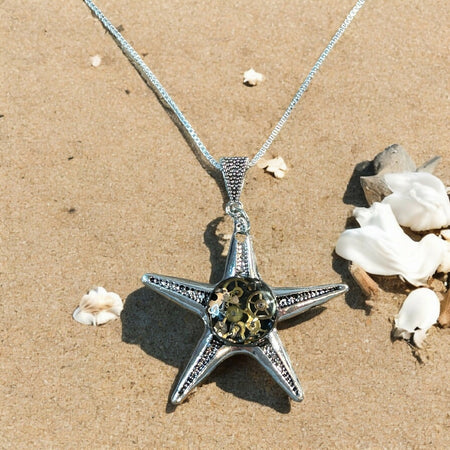 Steampunk starfish watch pieces pendant