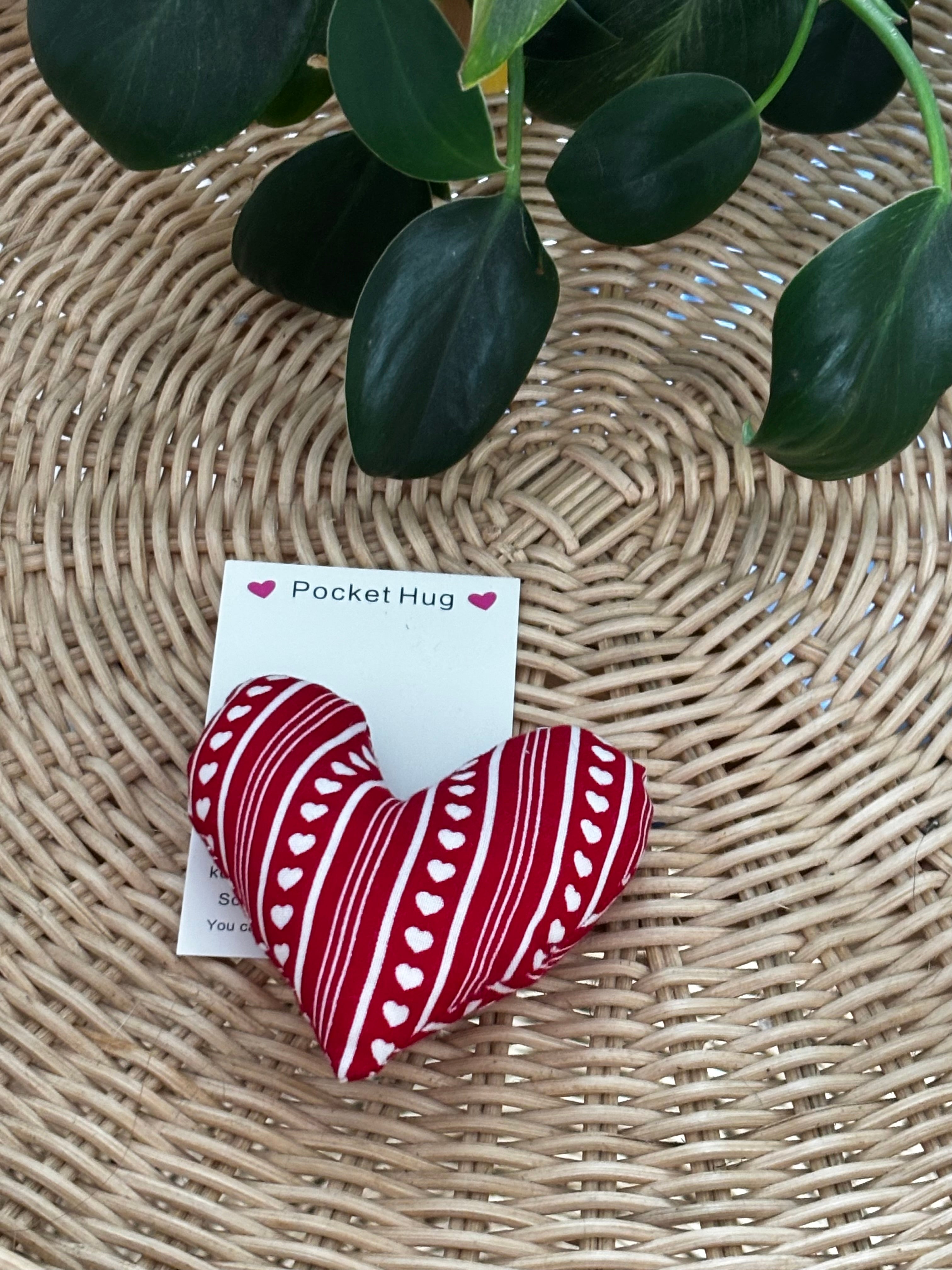 Pocket Hug Heart Handmade Fabric Keepsake Comfort Gifts for Kids Friends & Loved Ones