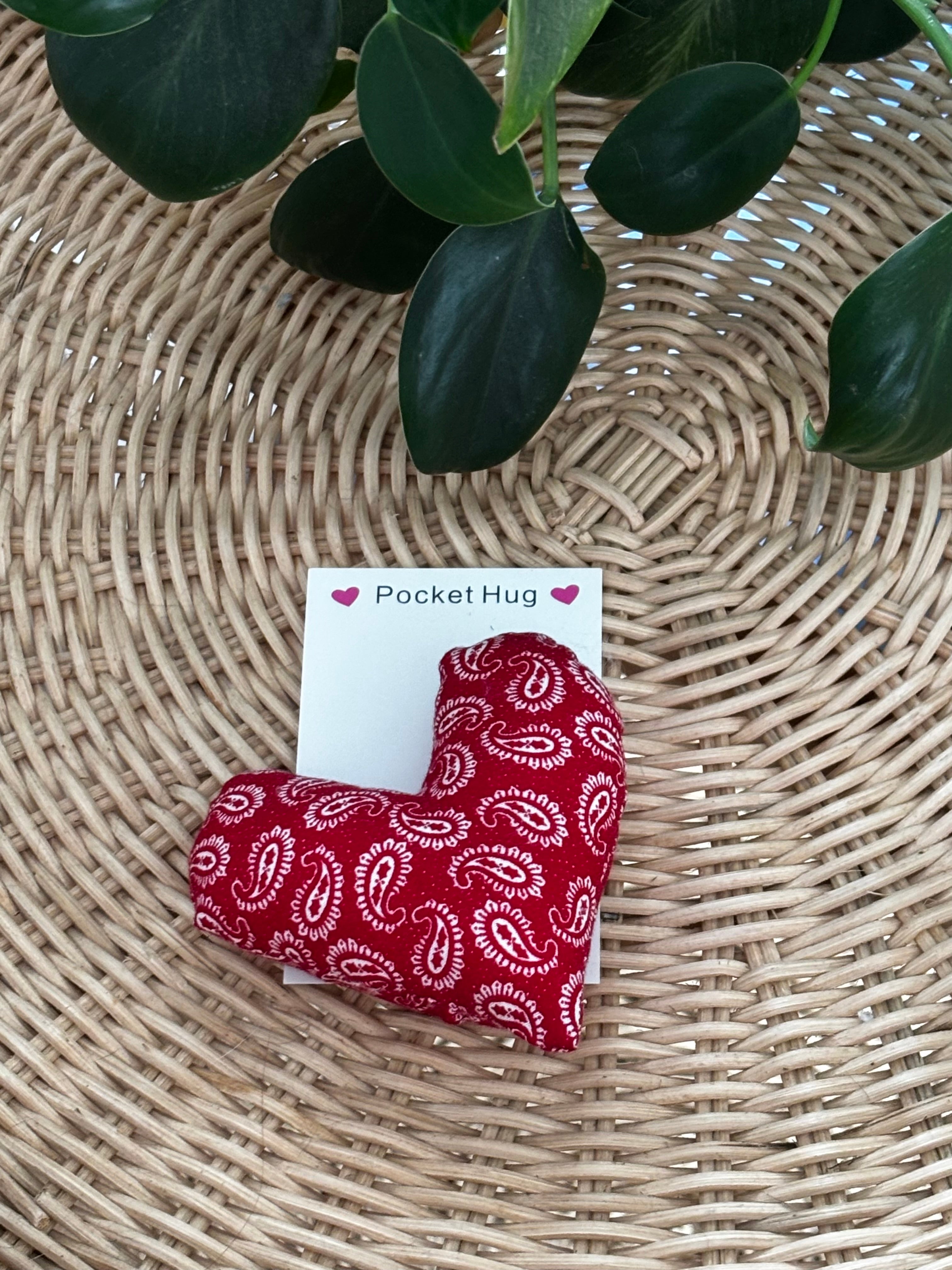 Pocket Hug Heart Handmade Fabric Keepsake Comfort Gifts for Kids Friends & Loved Ones