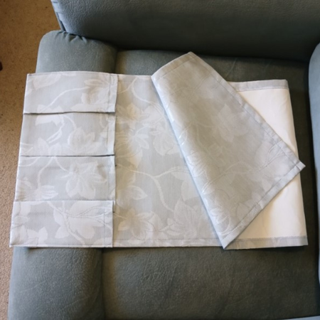 Fabric Remote Control Holder -grey 4 pockets