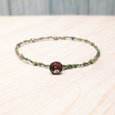 Bohemian style anklet with mixed glass beads