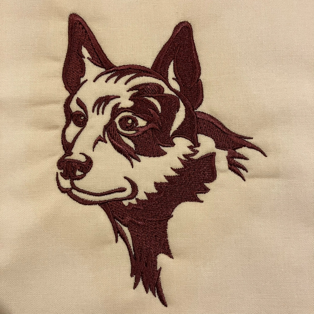 handmade Australian native quilted - red dog