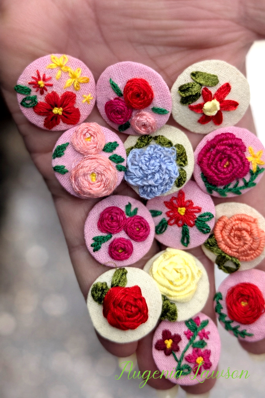 Mini Embroidered Necklace – Handmade Fabric Pendant, Choose Your Design