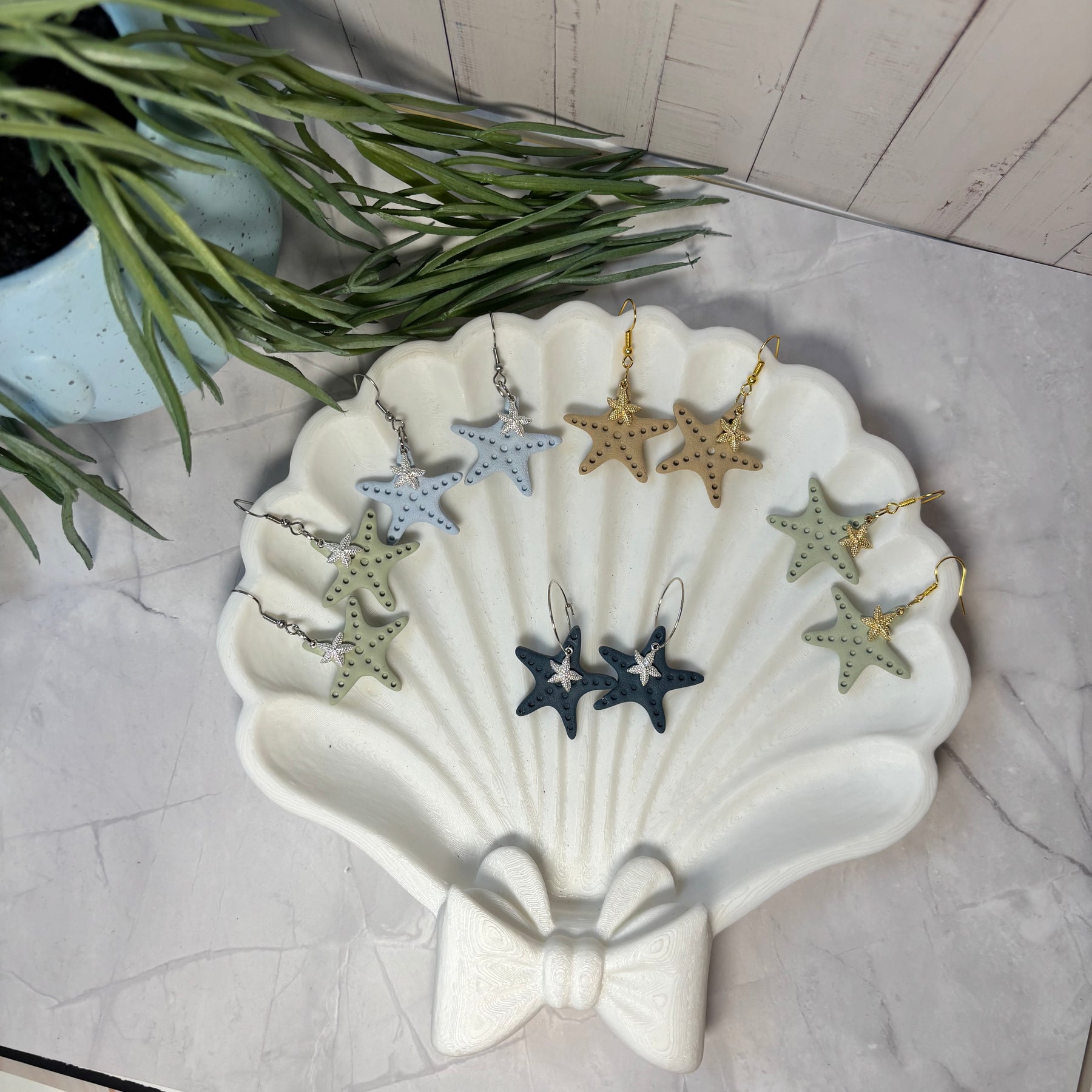 Seaside Stories Starfish | Polymer Clay Dangle Earrings