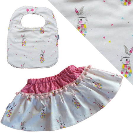 Baby Girls Skirt with attached Bloomers & Bib Set | Size 00 (6 months)