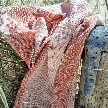 'Beyond the plain weave' collection 3 pinks cotton scarf