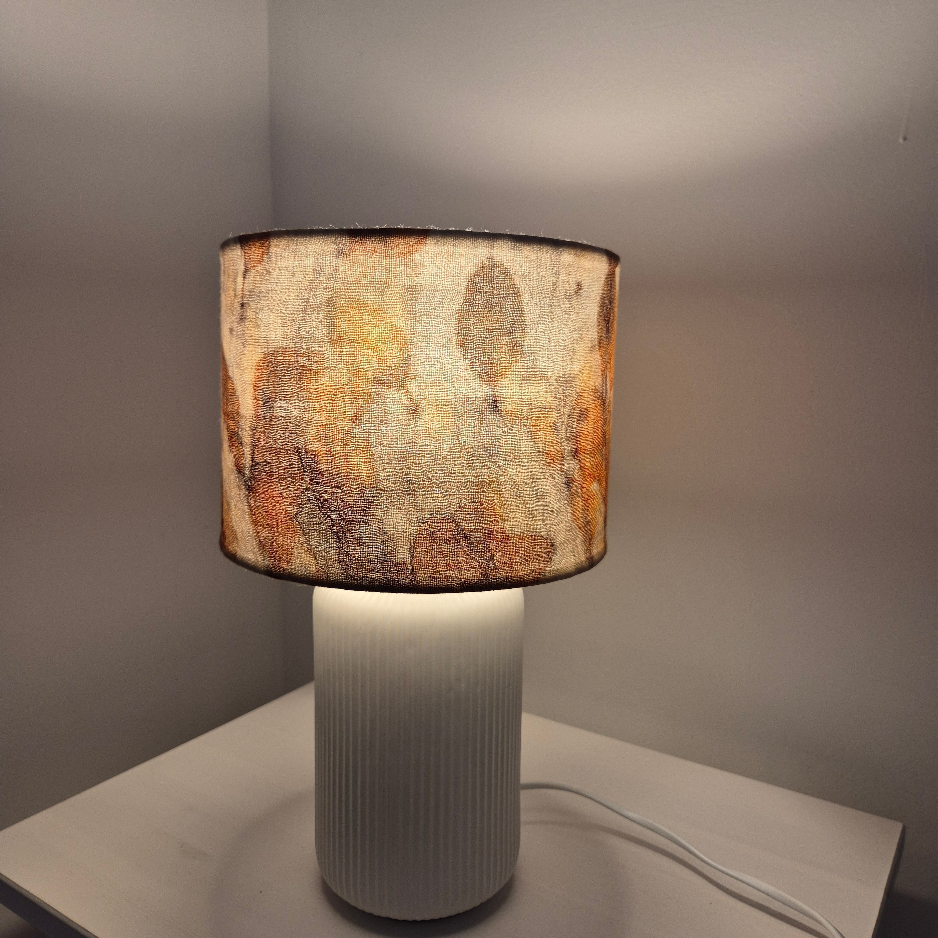 Lampshade small ecoprinted eucalyptus leaves gumnuts