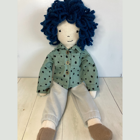 Alex | A cute handmade cloth doll with wild hair| 53cm