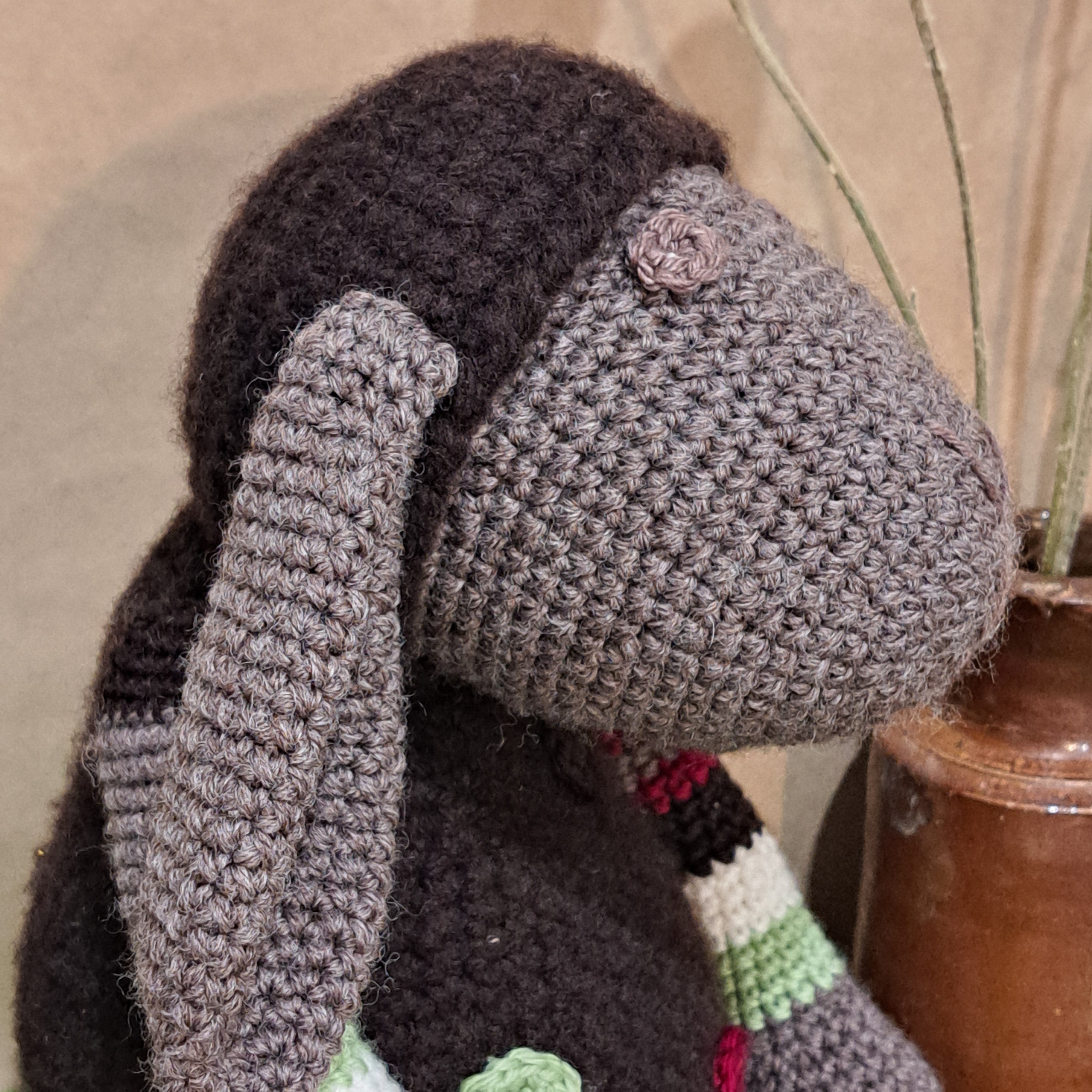 Crochet black sheep toy