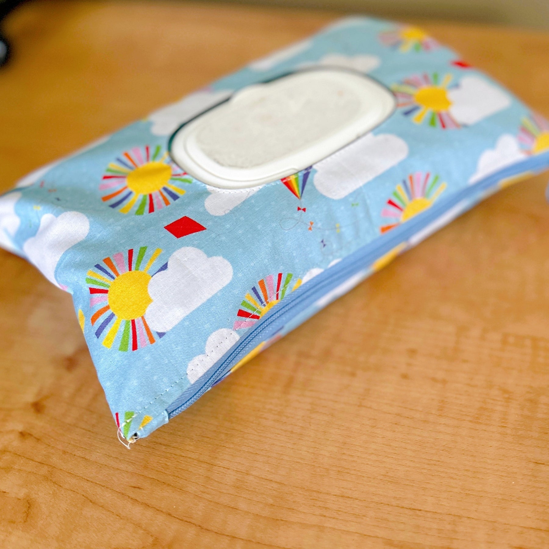 Up in the Sky Handmade Nappy Wipe Pouch – Reusable Baby Wipes Clutch