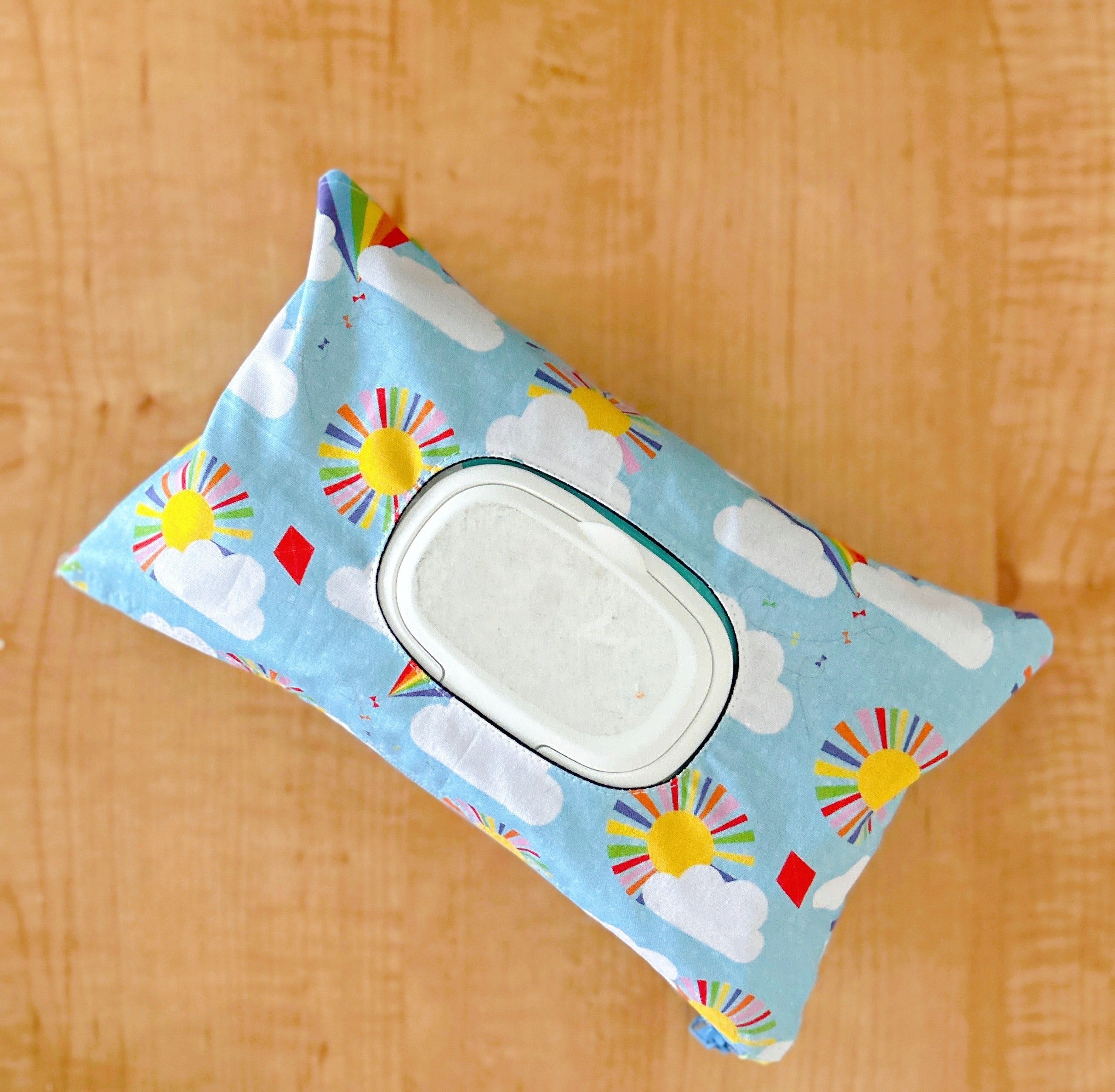 Up in the Sky Handmade Nappy Wipe Pouch – Reusable Baby Wipes Clutch