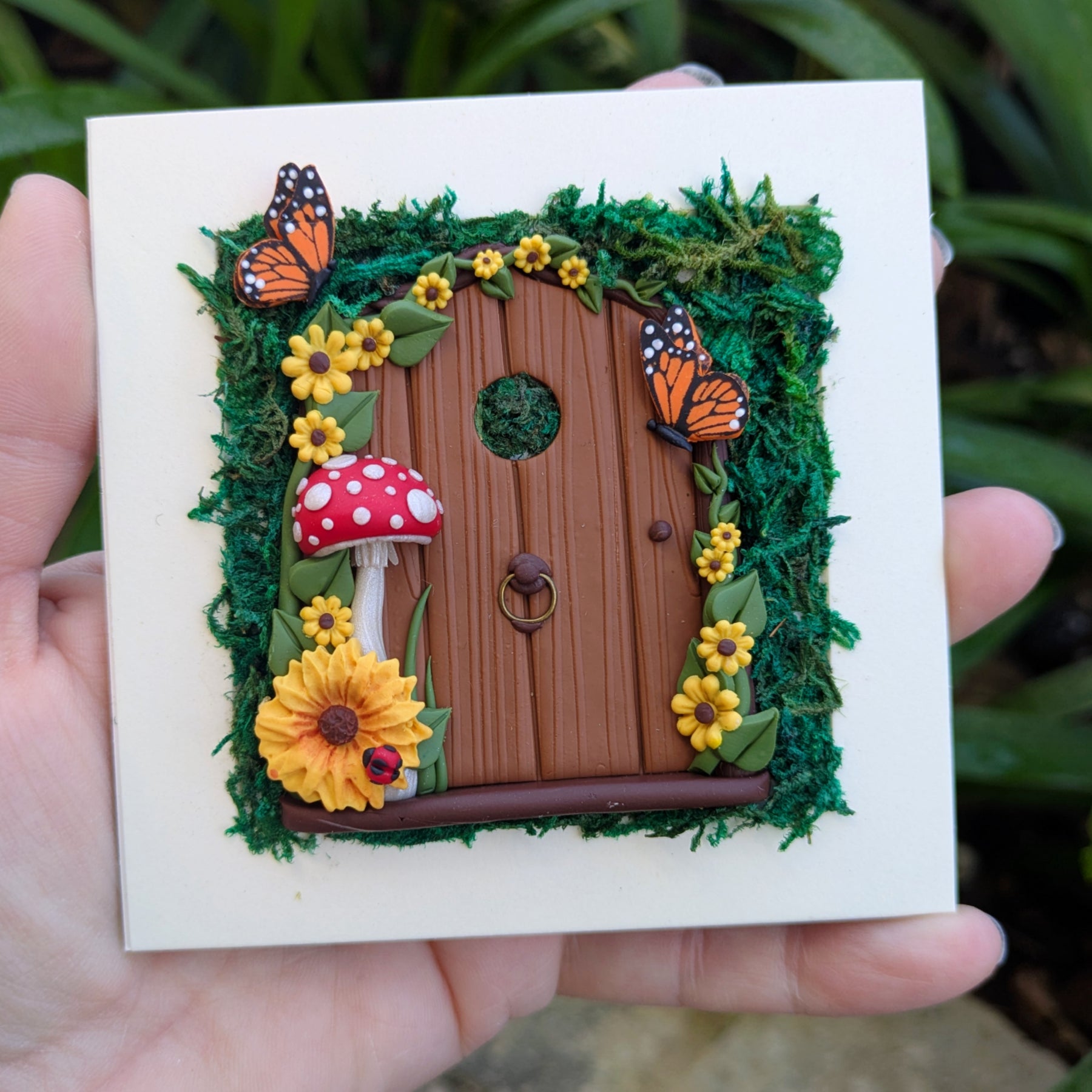 Sunflower Fairy Door Shadow Box