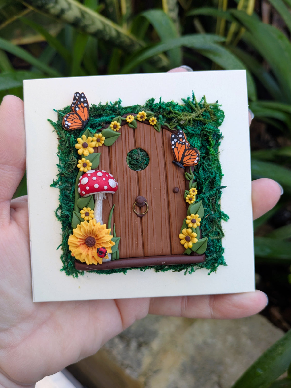 Sunflower Fairy Door Shadow Box