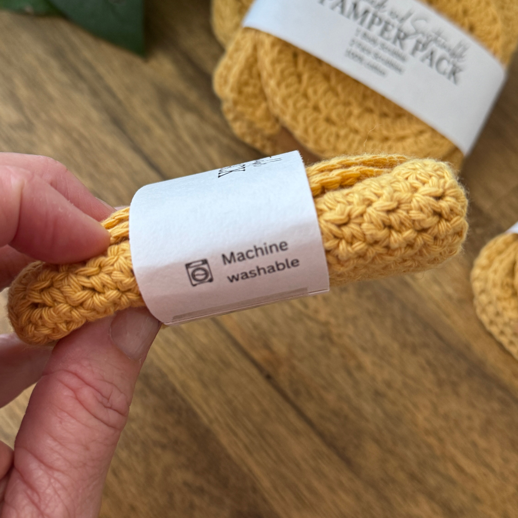 Handmade Pamper Pack Gift Set | Body & Face Scrubbie set | Mustard