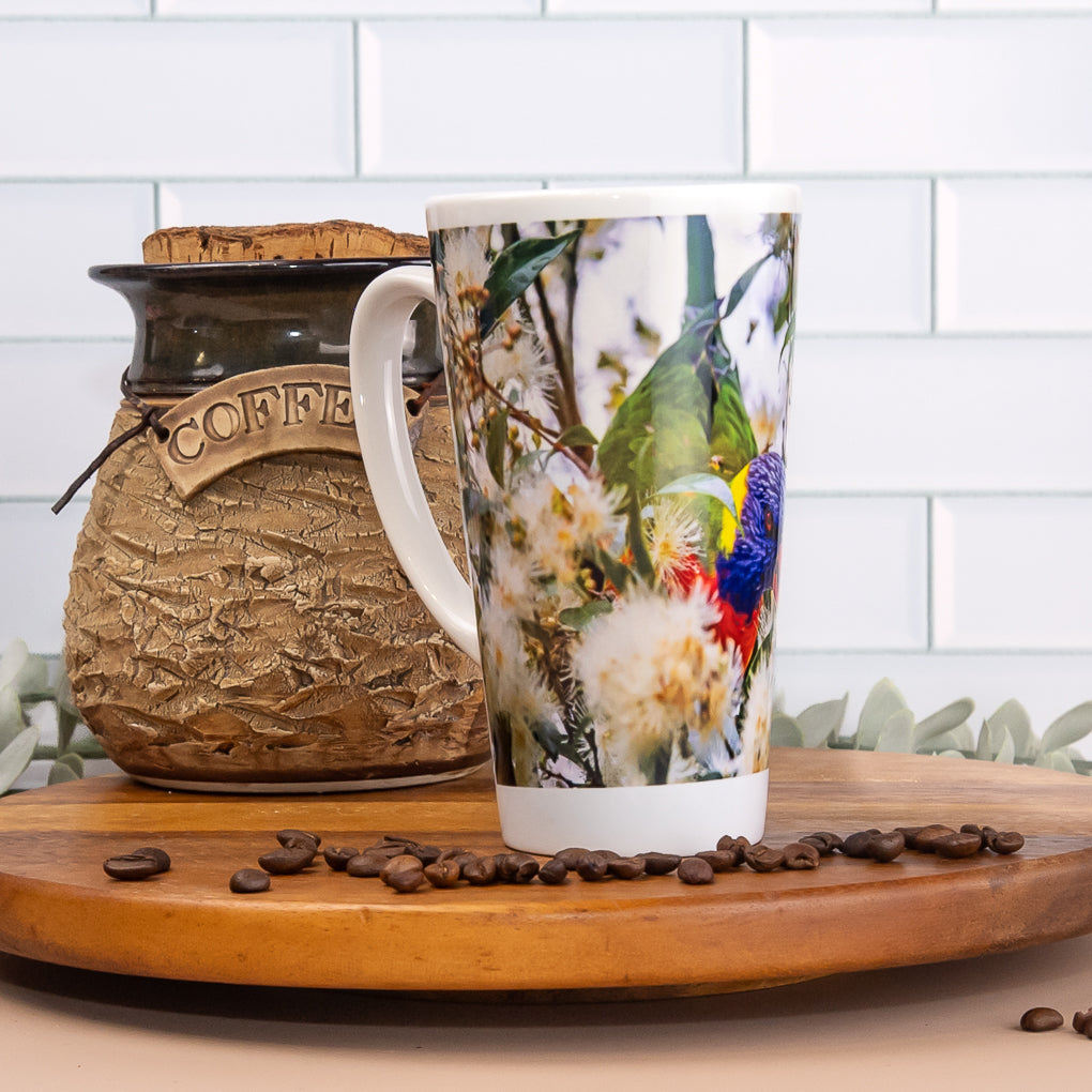 Rainbow Lorikeet - Latte / Coffee Mugs - Native Australian Birds