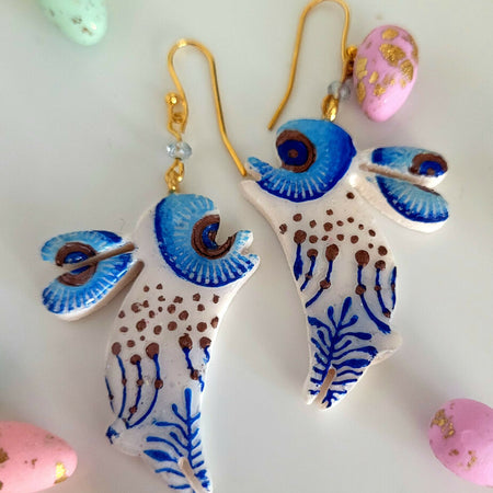 Jumping Bunnies with blue and bronze pattern