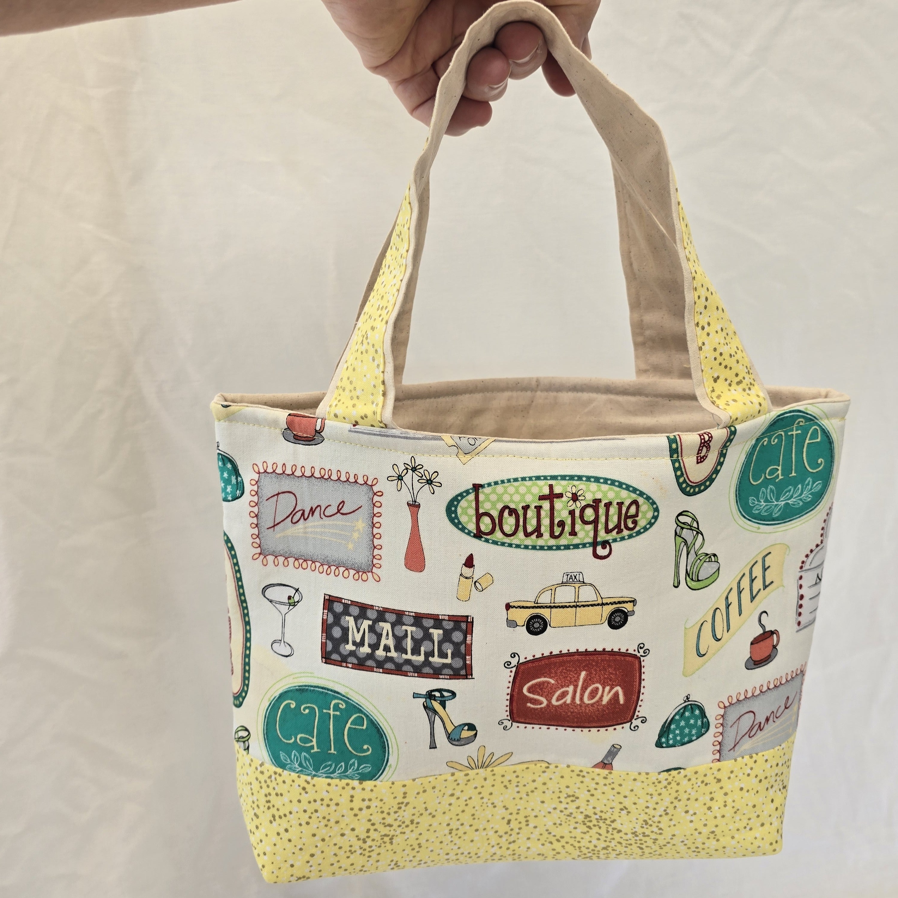 Handmade | Classic Handbag | Coffee Cafe Print | Coffee Cafe Collection