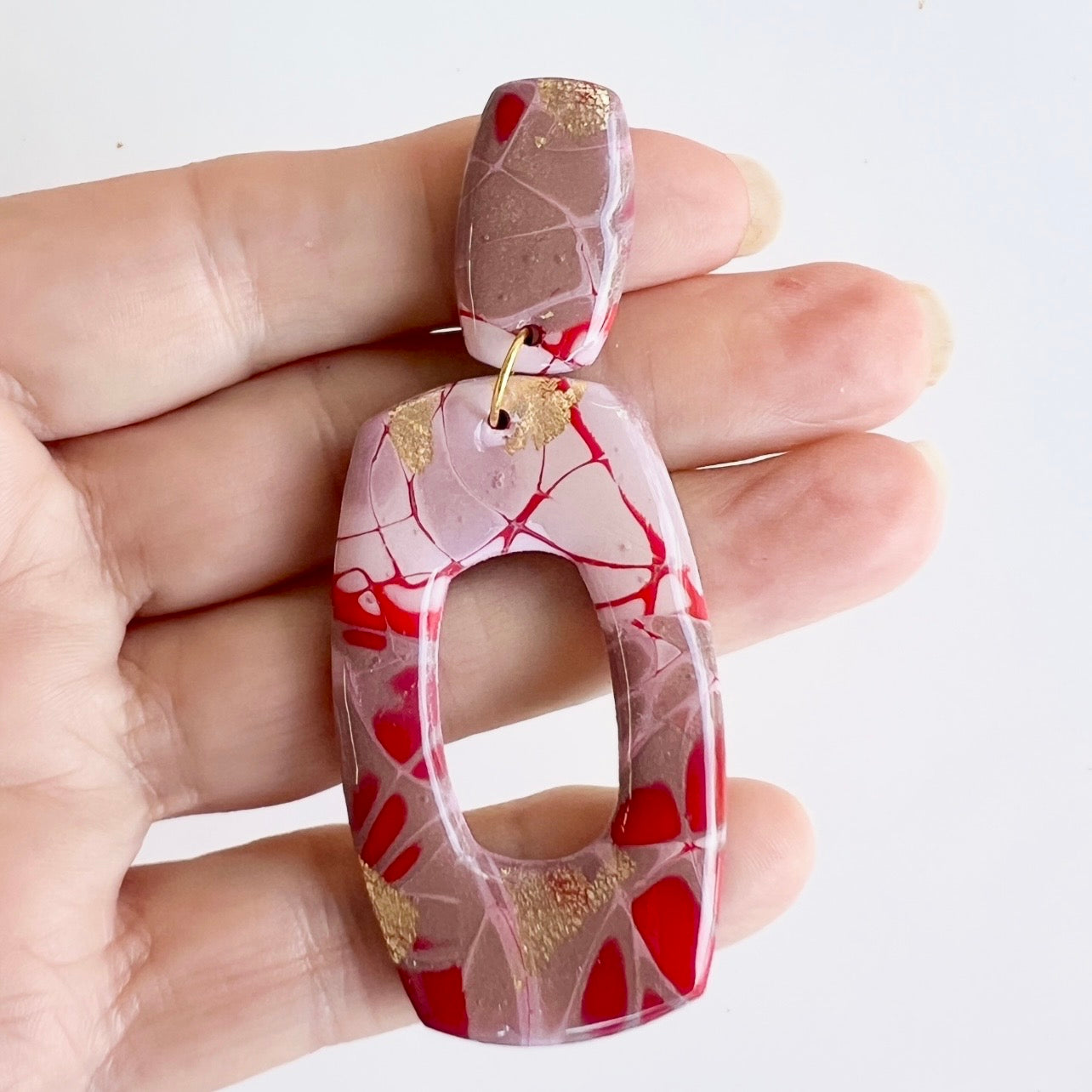 Earrings ~ Dangles ~ Polymer Clay ~ handmade~ unique ~Mokume Gane